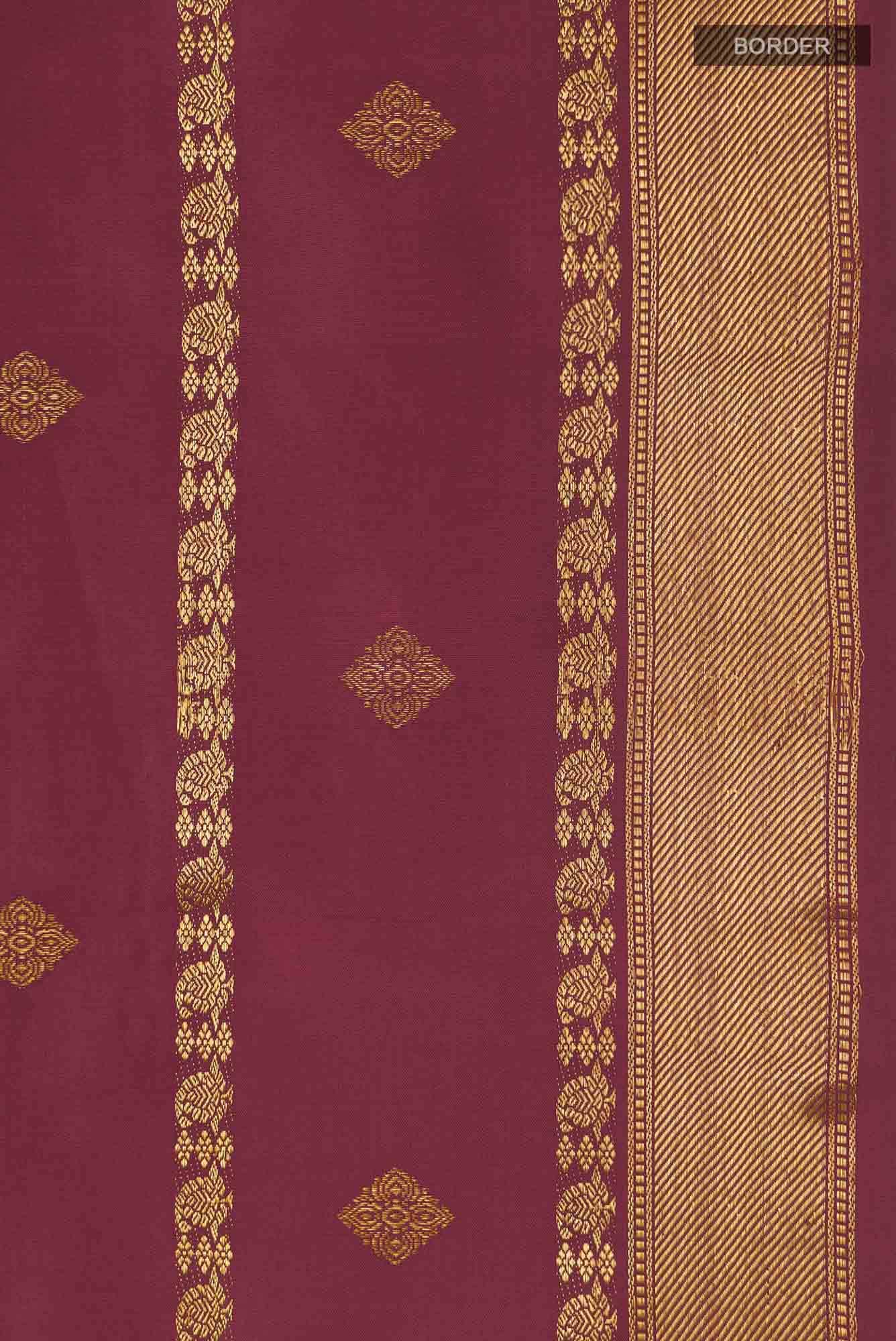 Ramya-Maroon Kanchipuram Silk Saree - Image 7