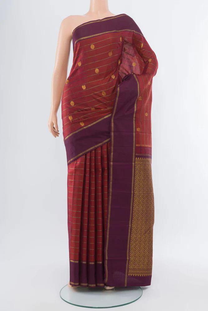 Maroon Kanchipuram Silk Saree