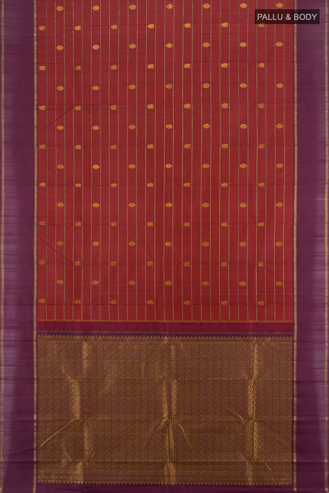 Maroon Kanchipuram Silk Saree - Image 5