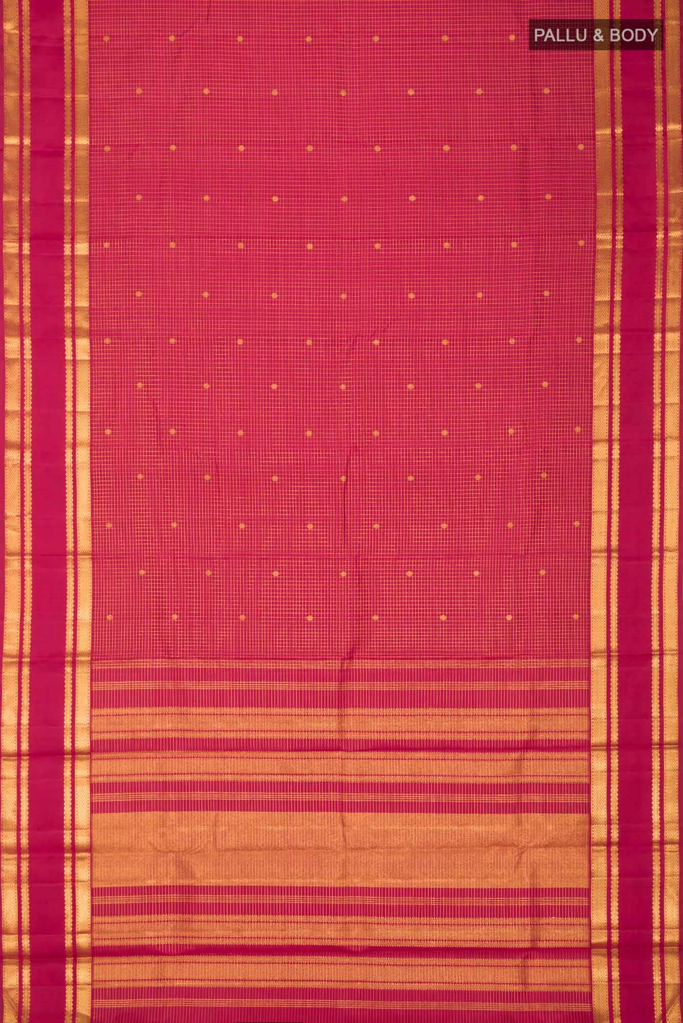 Maroon Kanjivaram Silk Saree - Image 4