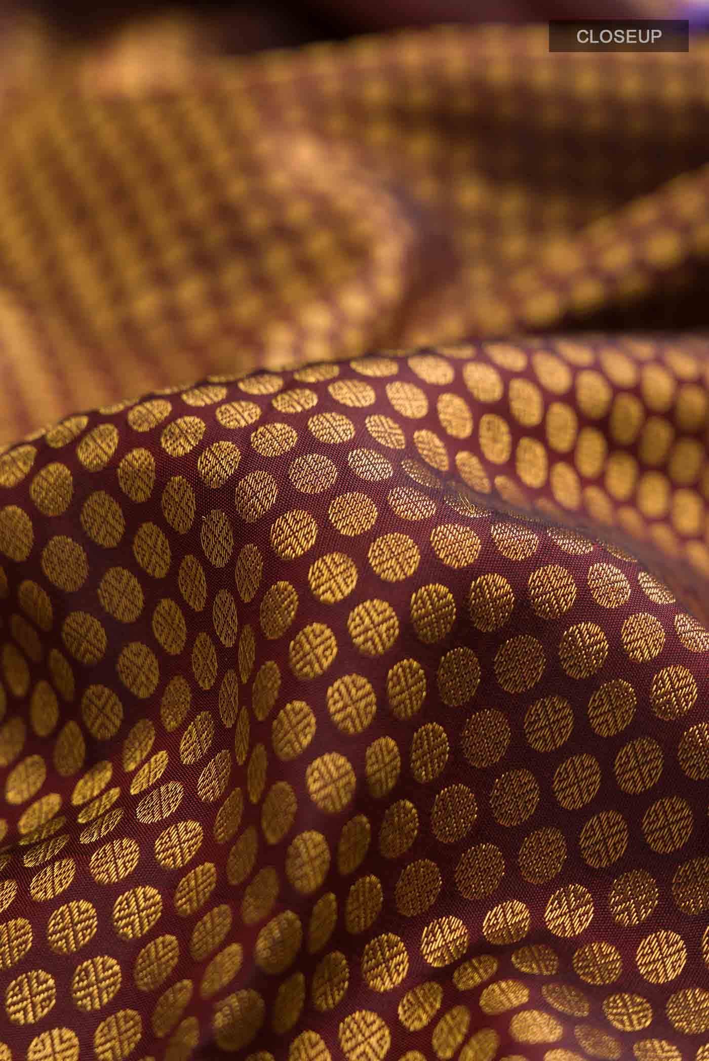 Maroon Kanchipuram Silk Saree - Image 3