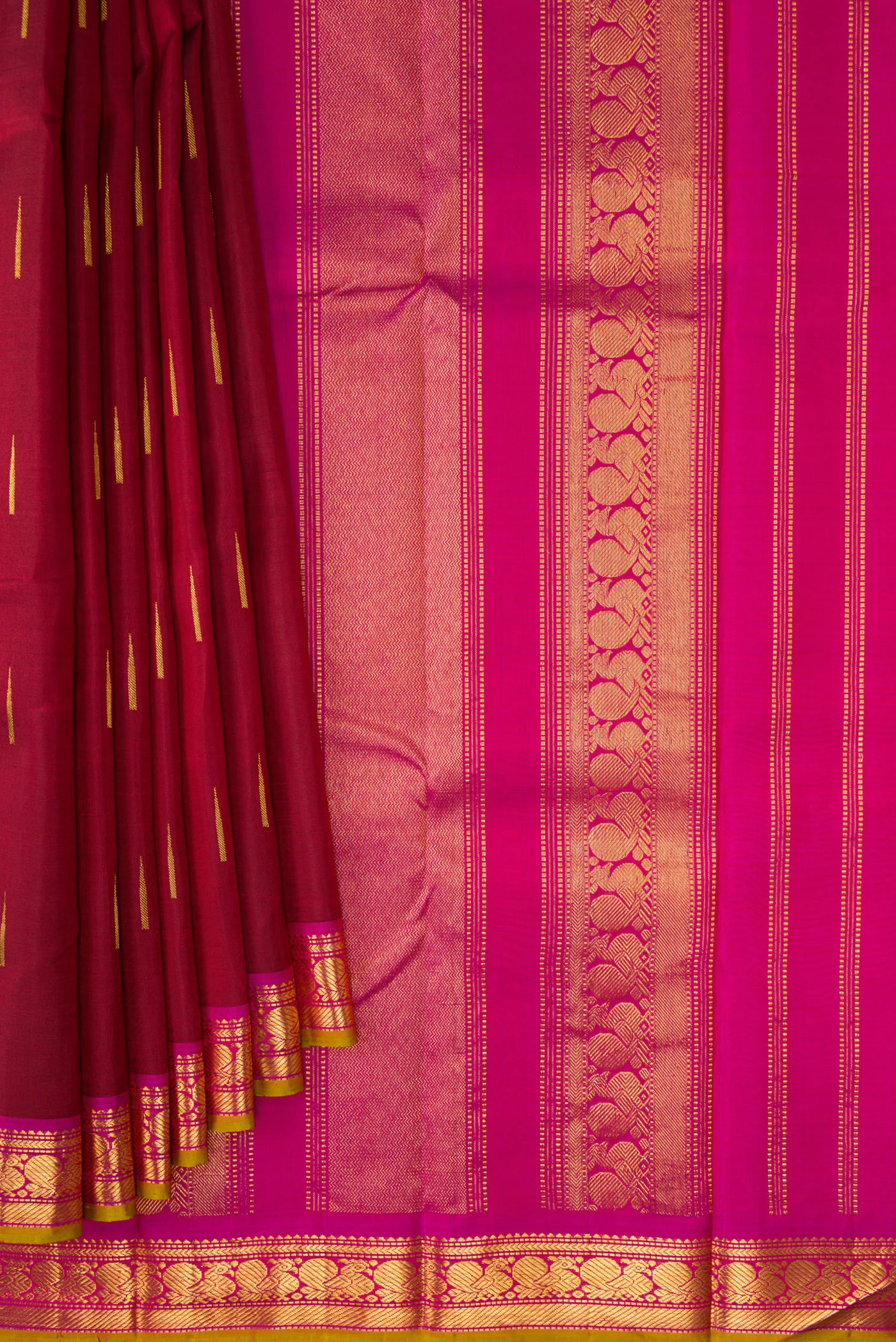 Maroon Kanchipuram Silk Saree - Image 4