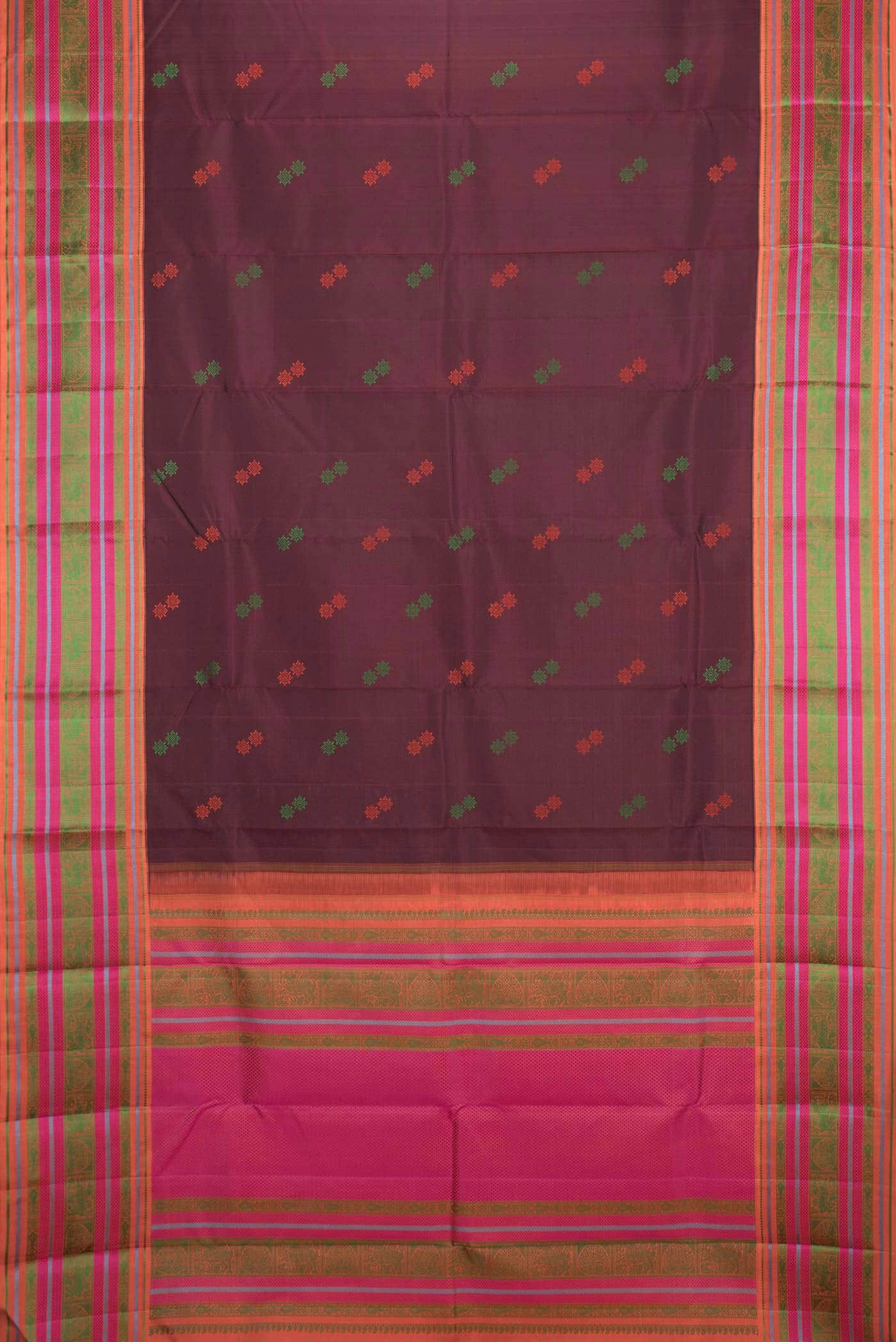 Maroon Kanchipuram Silk Saree - Image 4