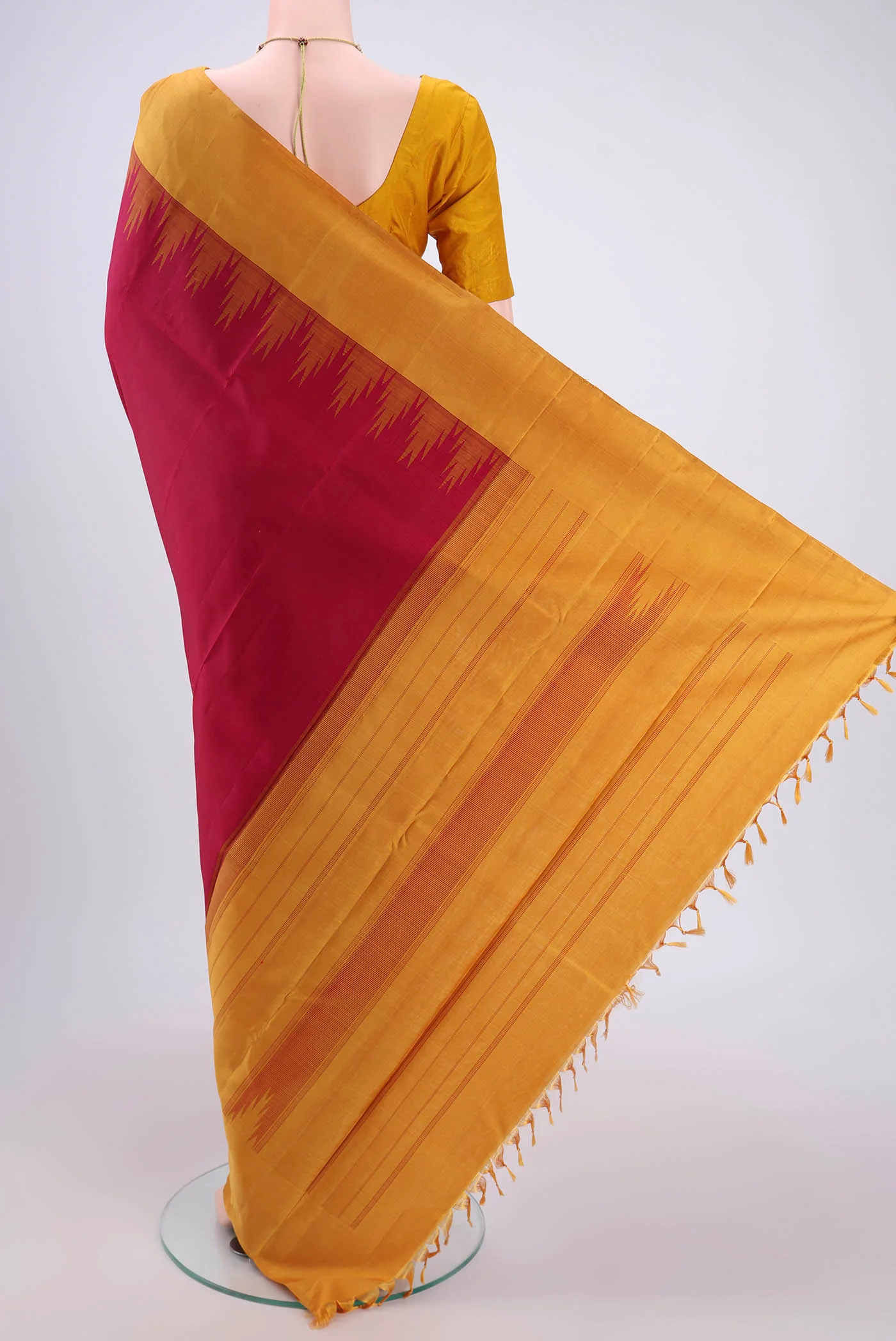 Maroon Kanjivaram Saree - Image 3