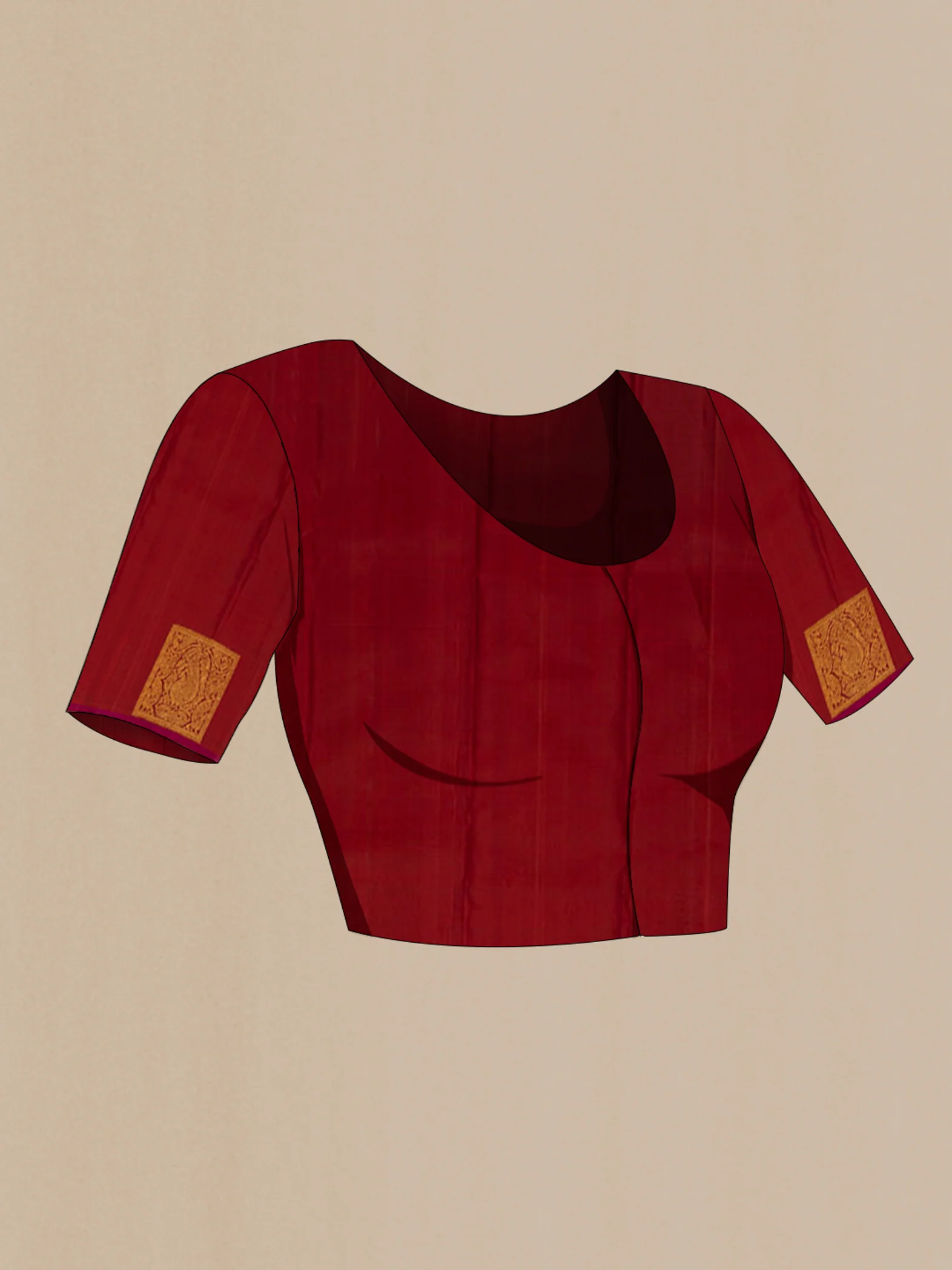 Maroon Kanjivaram Silk Saree - Image 4