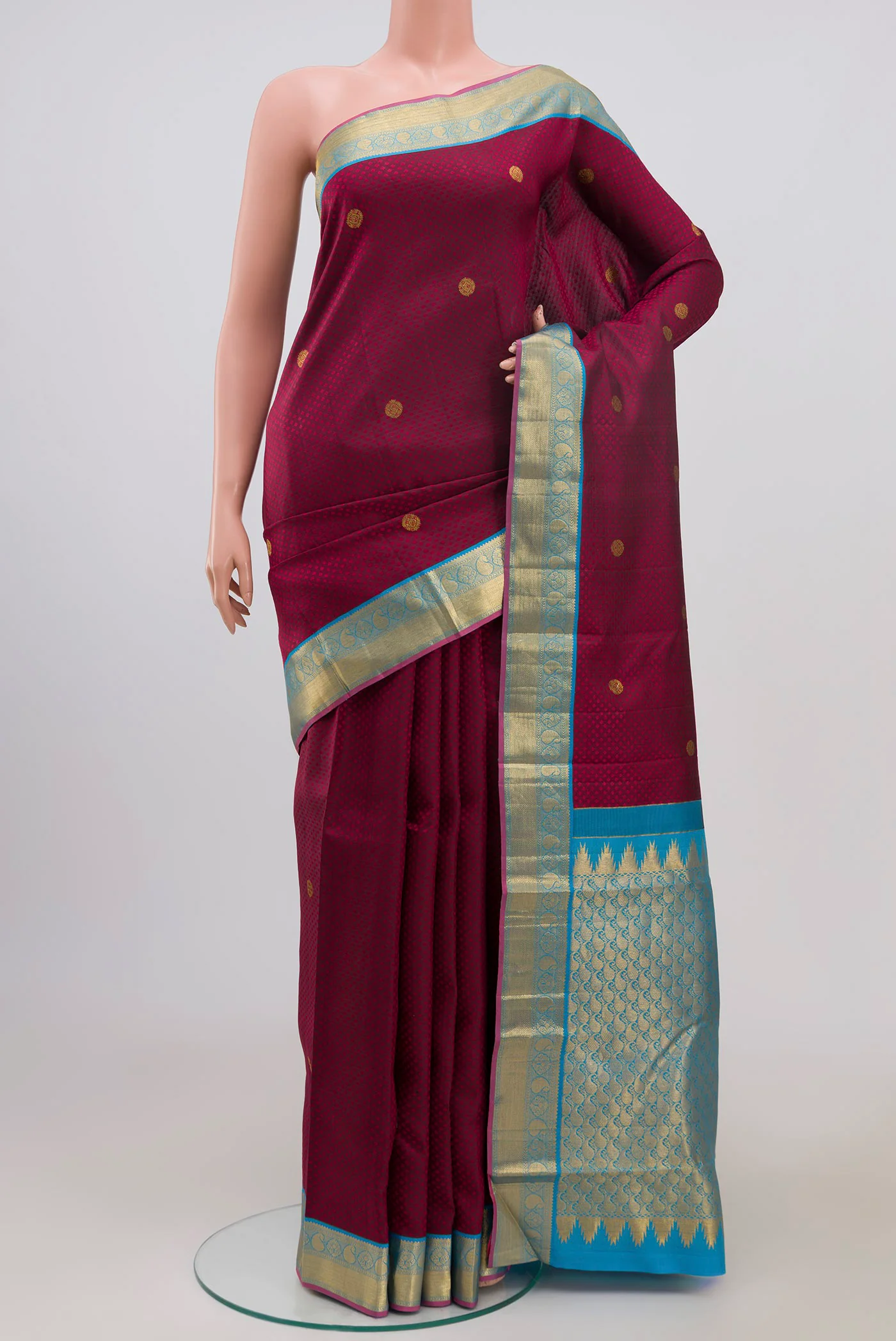 Maroon Kanjivaram Silk Saree