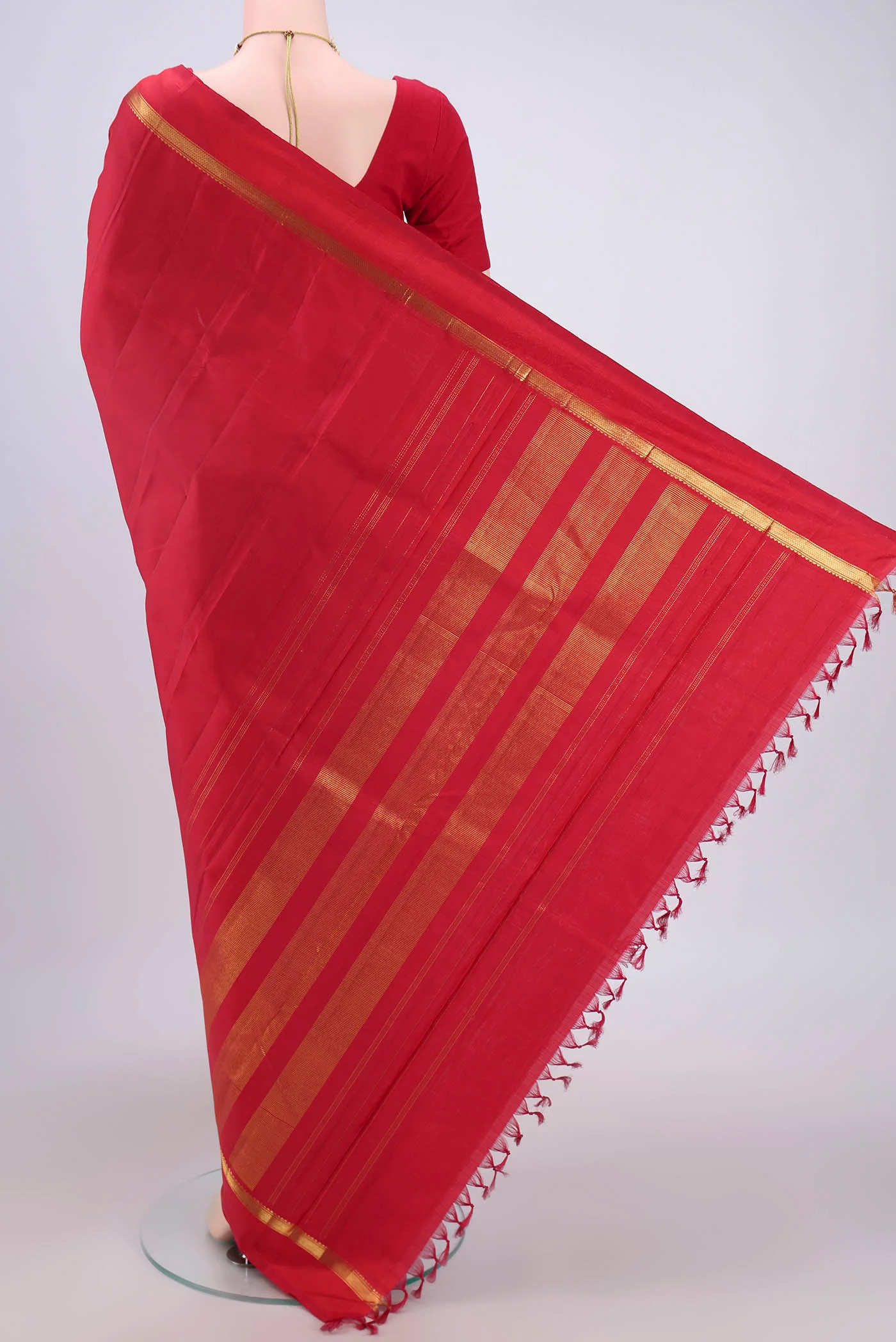 Maroon Kanjivaram Silk Saree - Image 3