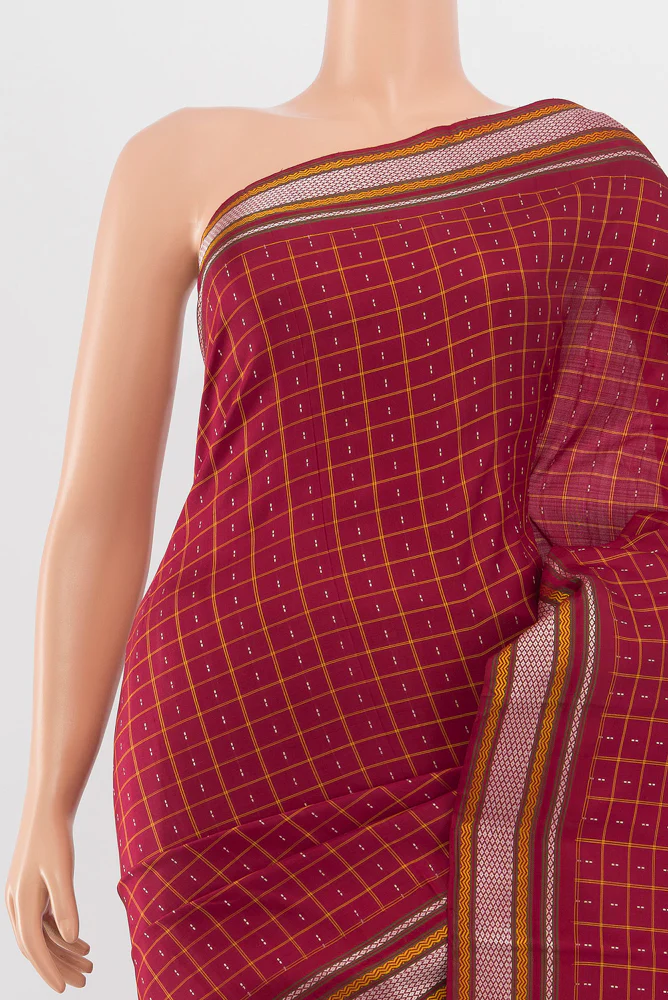 Maroon Kanjivaram Silk Saree - Image 2
