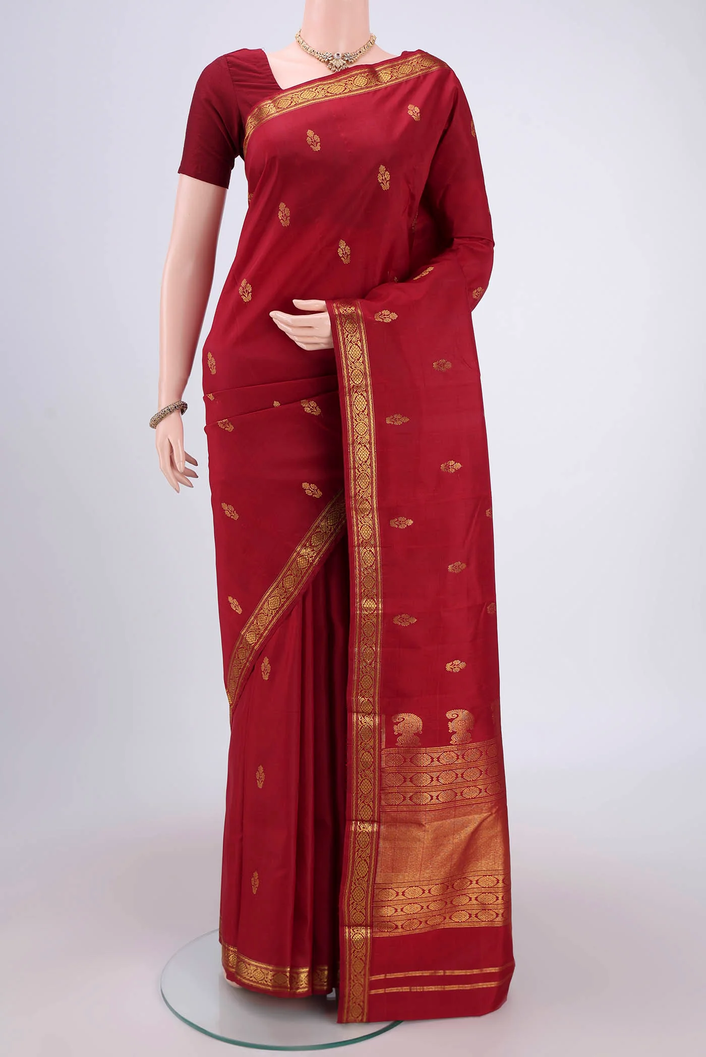Maroon Kanjivaram Silk Saree