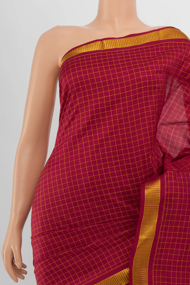 Maroon Kanjivaram Silk Saree - Image 2