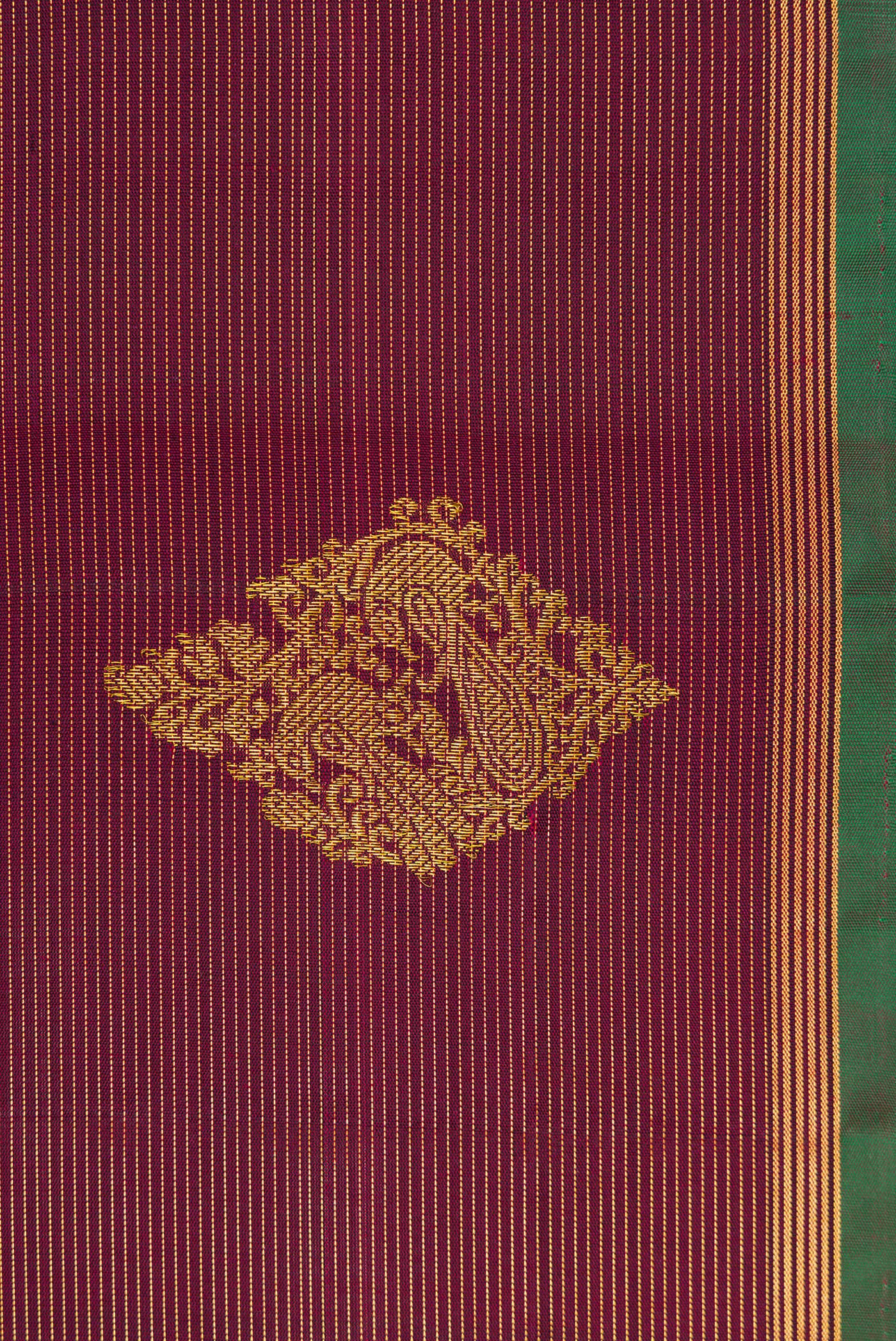 Maroon Kanjivaram Silk Saree - Image 3
