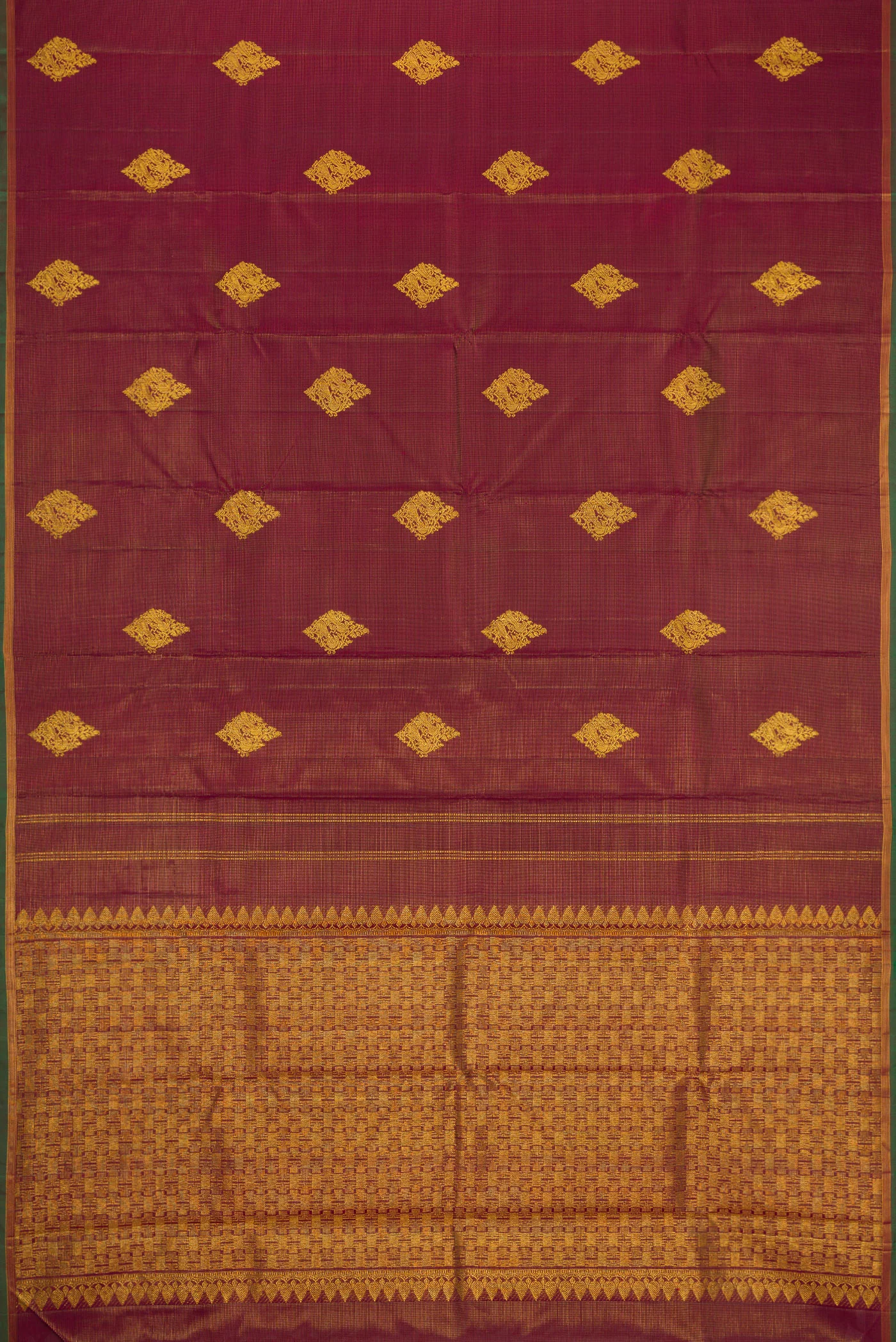 Maroon Kanjivaram Silk Saree - Image 6
