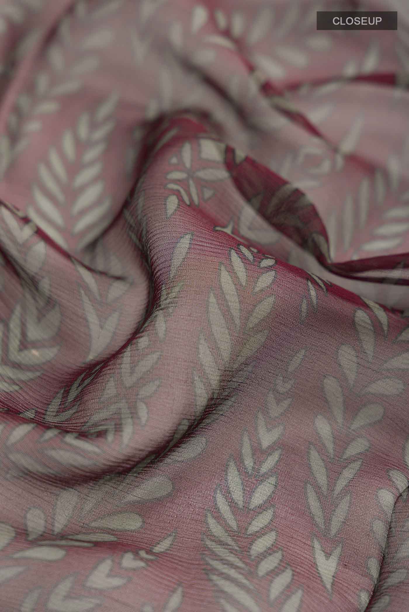 Coffee Brown Mysore Chiffon Saree - Image 2