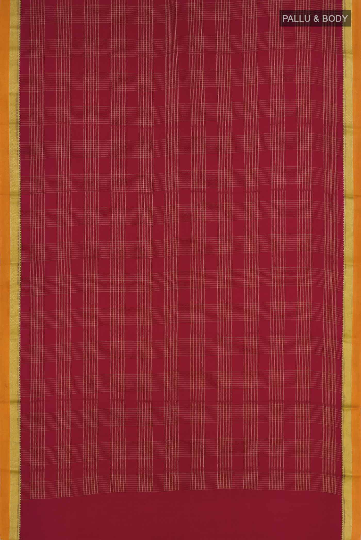 Maroon Mysore Crepe Saree - Image 4
