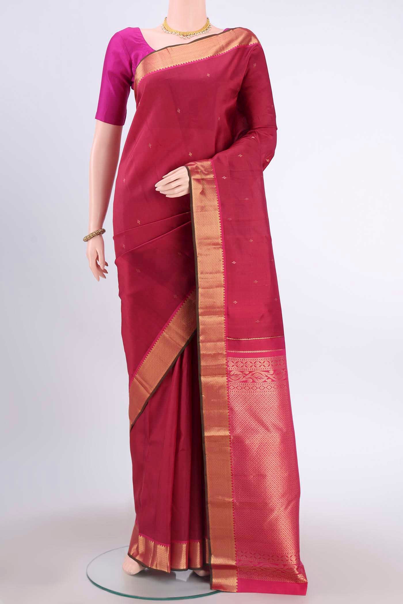 Maroon Kanjivaram Silk Saree