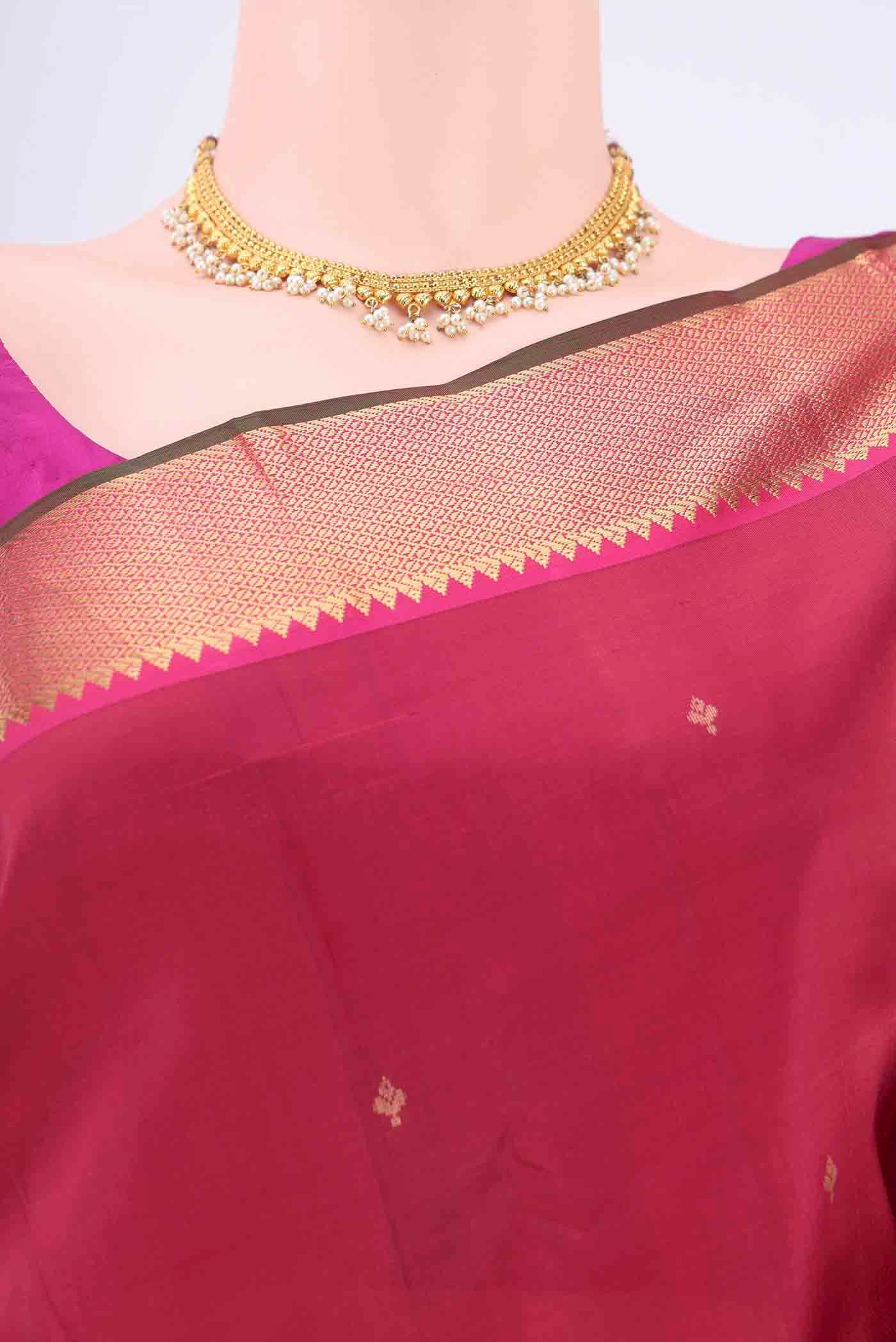 Maroon Kanjivaram Silk Saree - Image 2