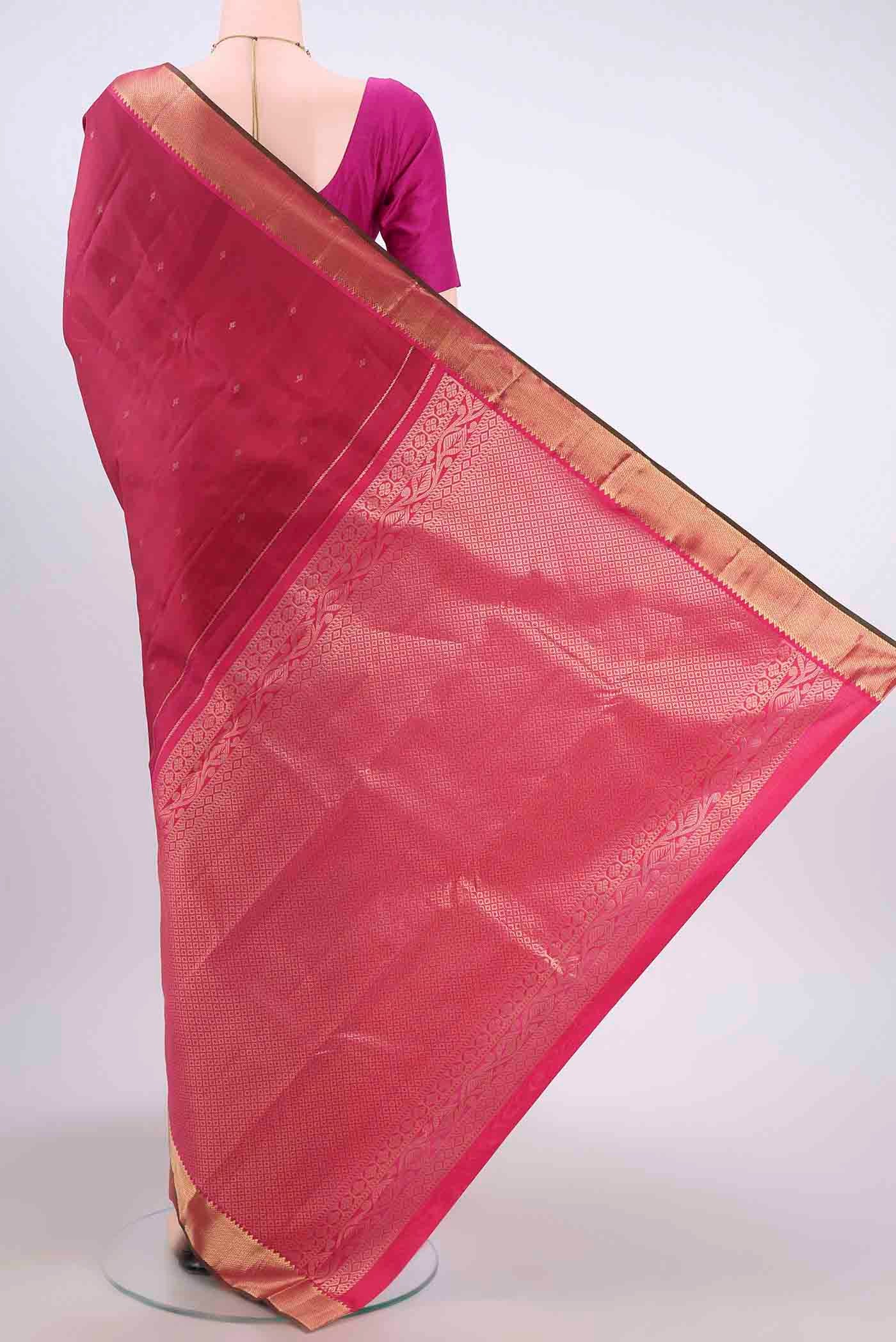 Maroon Kanjivaram Silk Saree - Image 3
