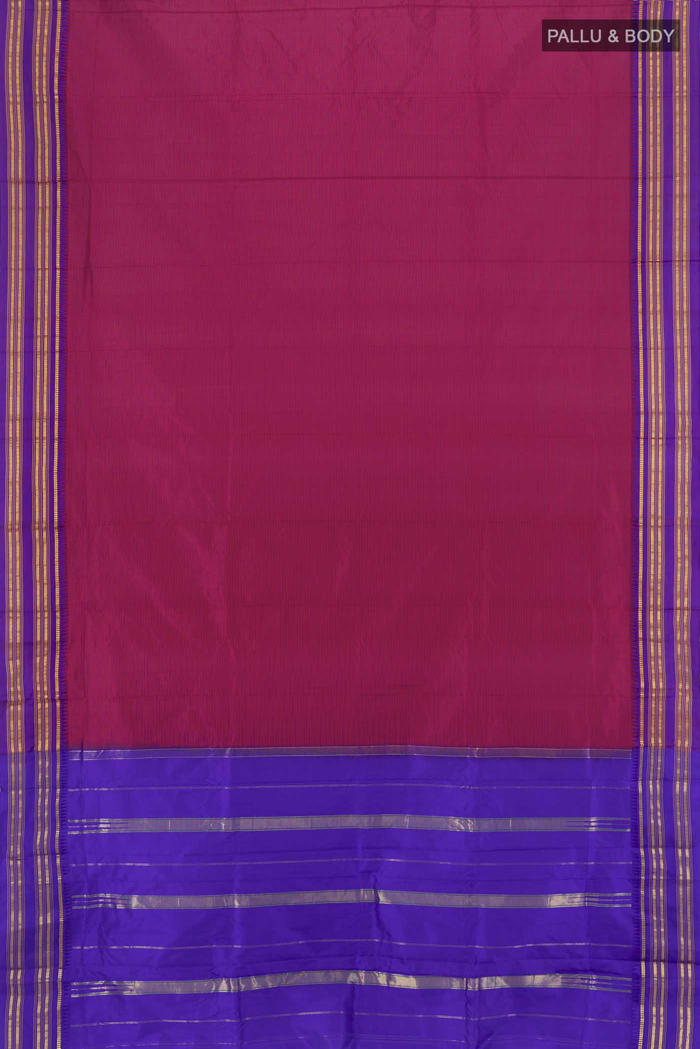 Dark Pink Narayanpet Silk Saree - Image 5