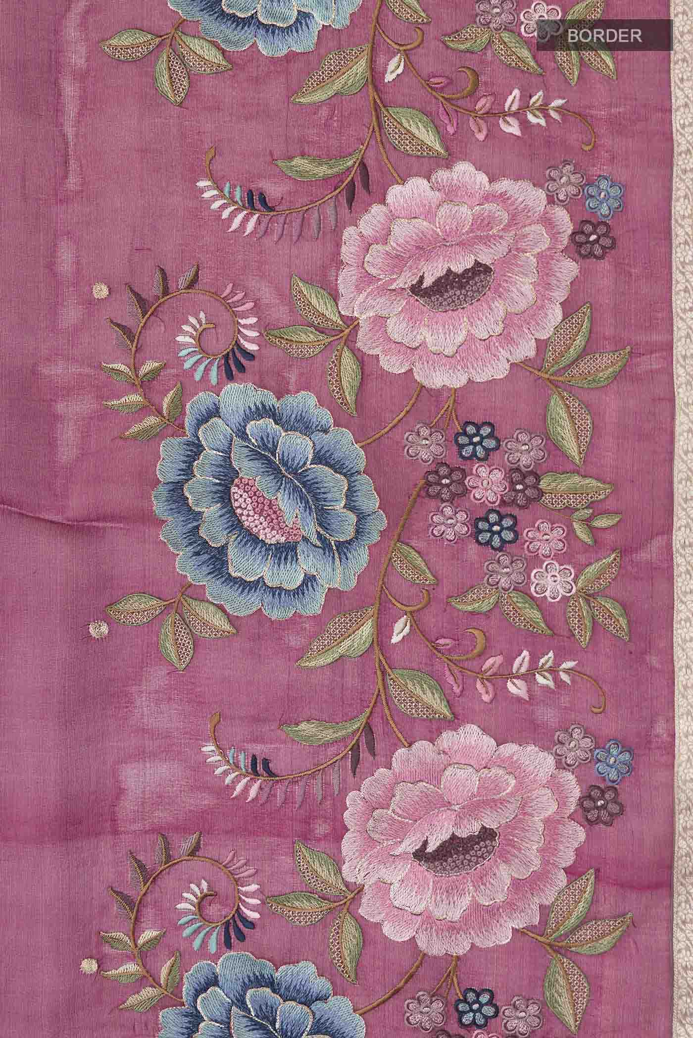 Maroon Organza Silk Saree - Image 3