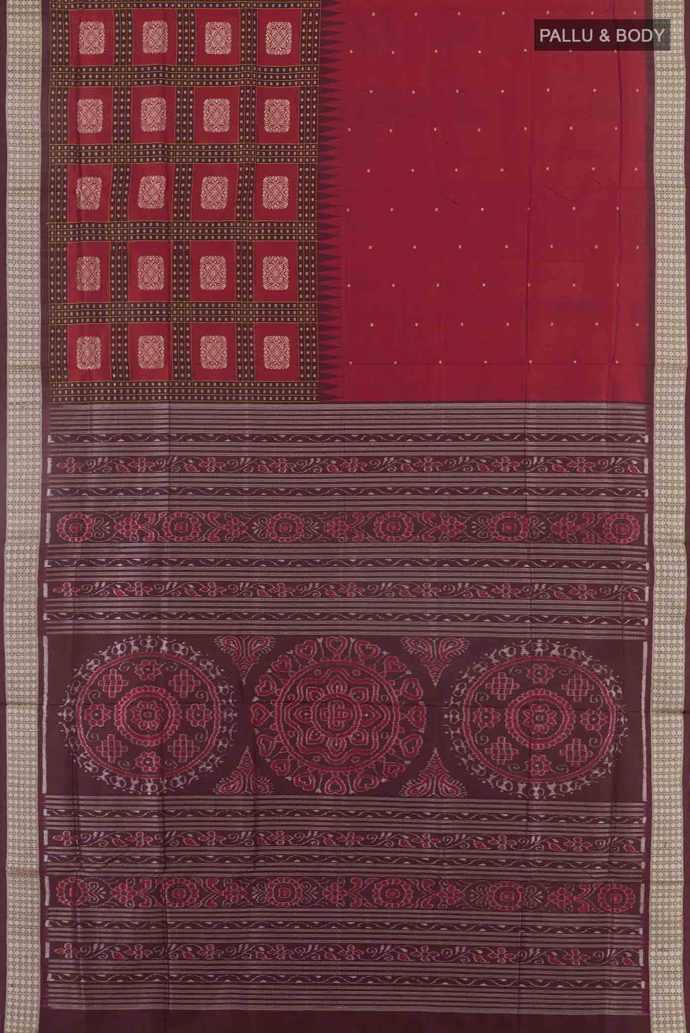Maroon Orissa Silk Saree - Image 6