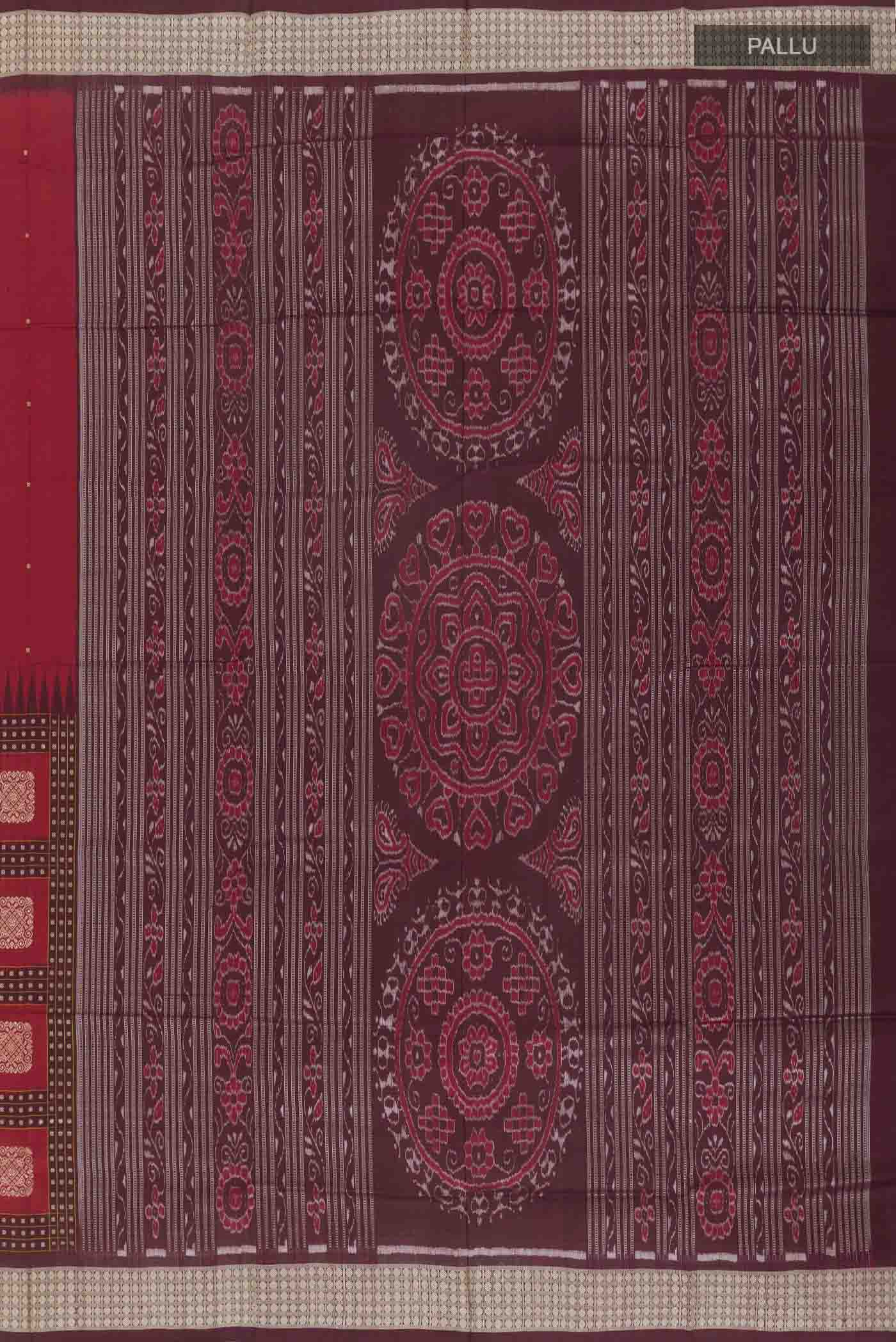 Maroon Orissa Silk Saree - Image 7