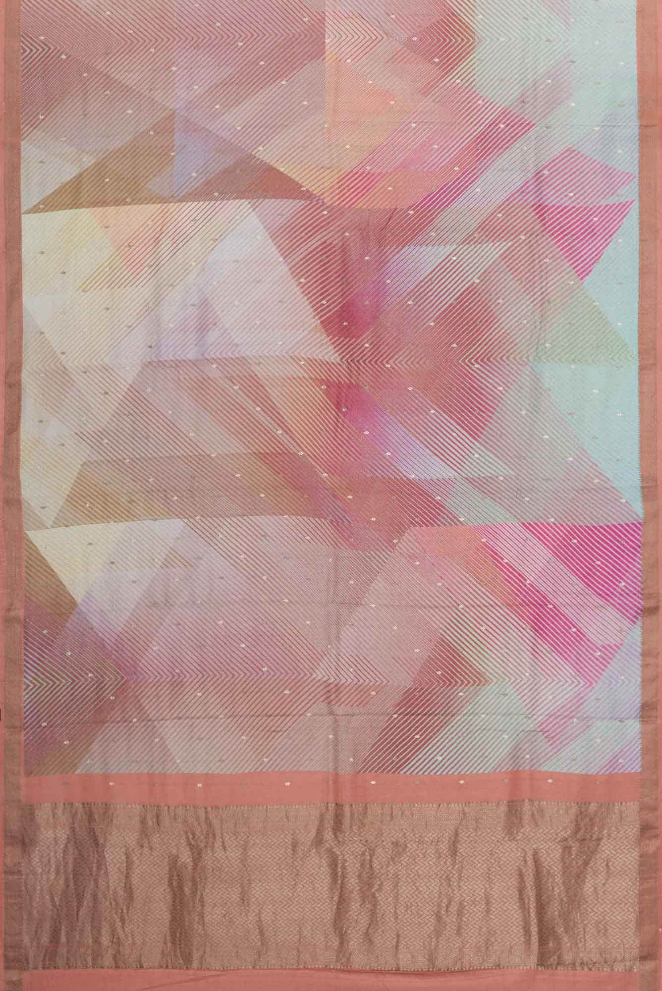 Multi Color Mysore Crepe Saree - Image 4