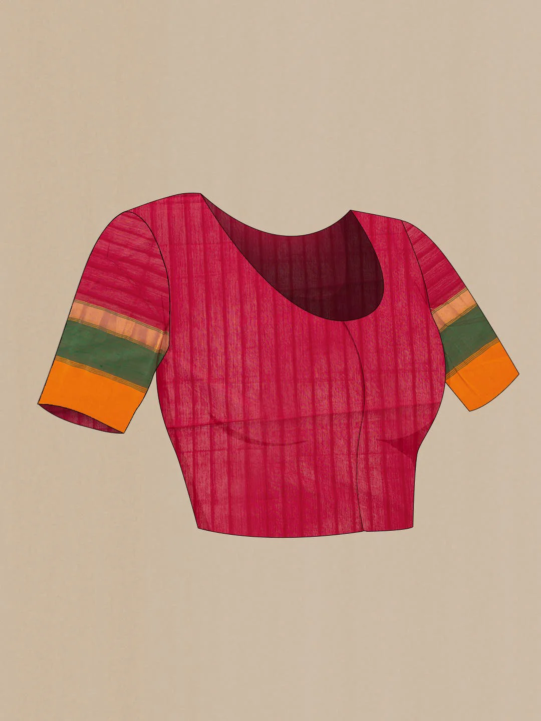 Maroon Poly Cotton Saree - Image 3