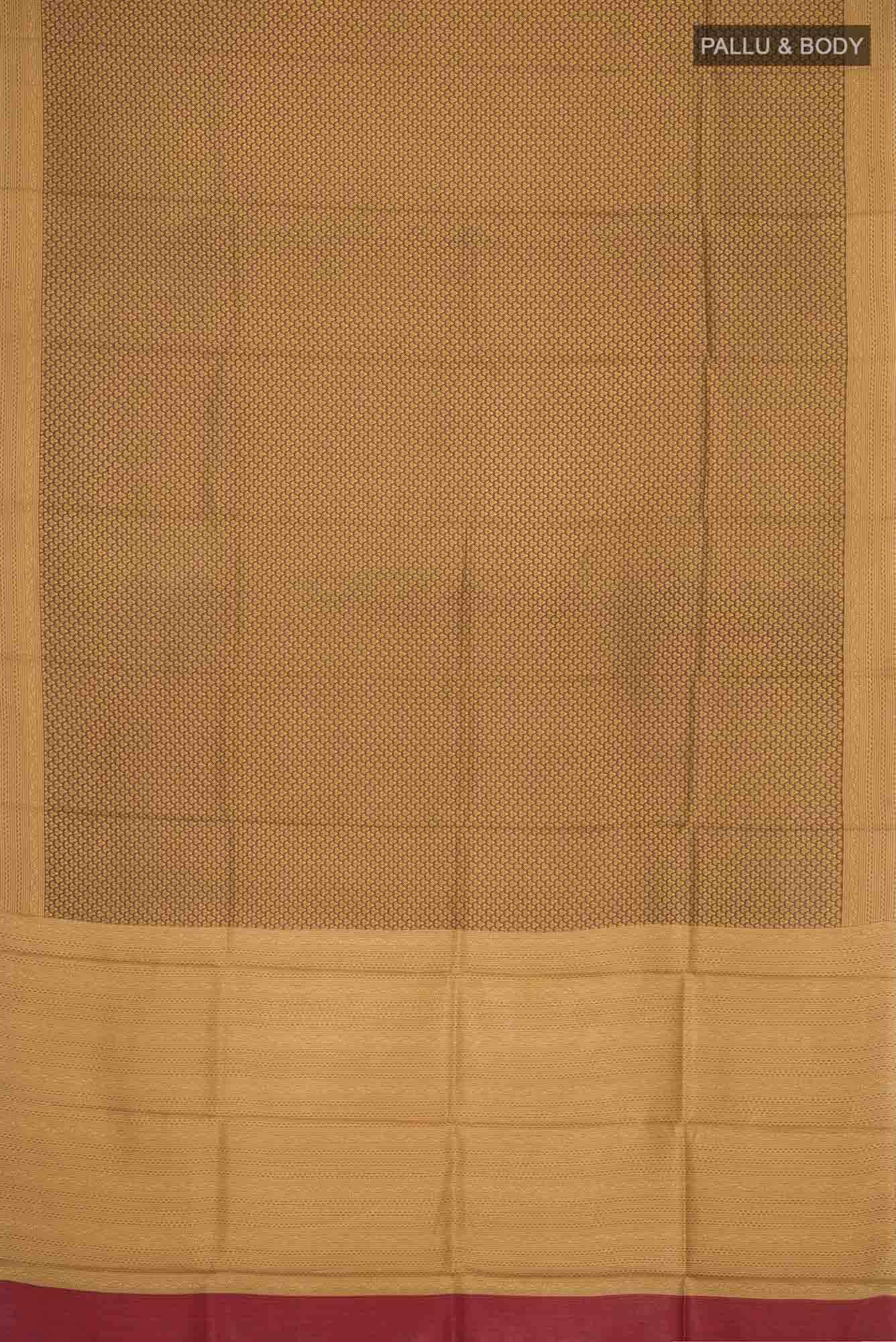 Brown Printed Silk Saree - Image 3