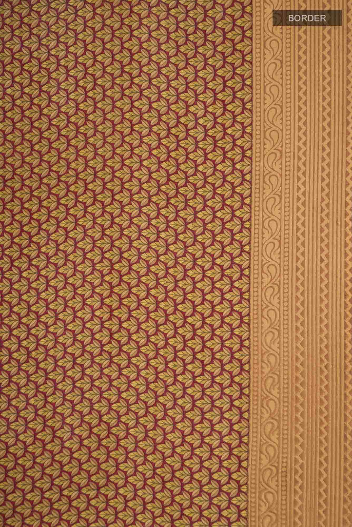 Brown Printed Silk Saree - Image 4