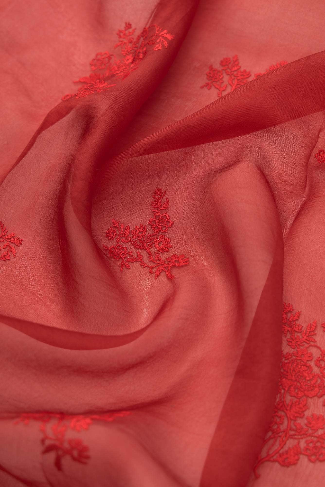 Peonia Maroon floral design saree from Embroidered Romance Collection by Nalli - Image 5