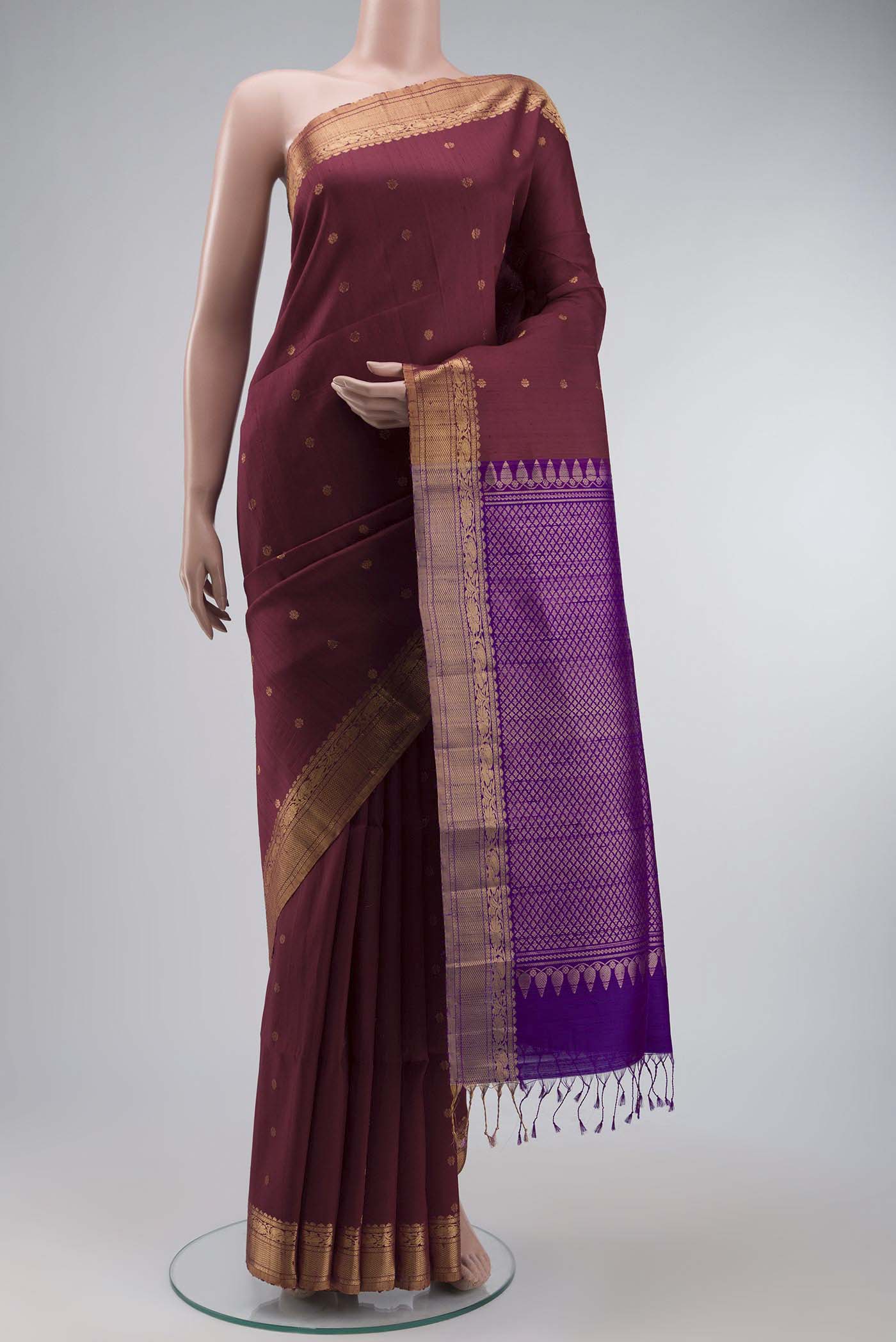 Maroon Raw Silk Saree