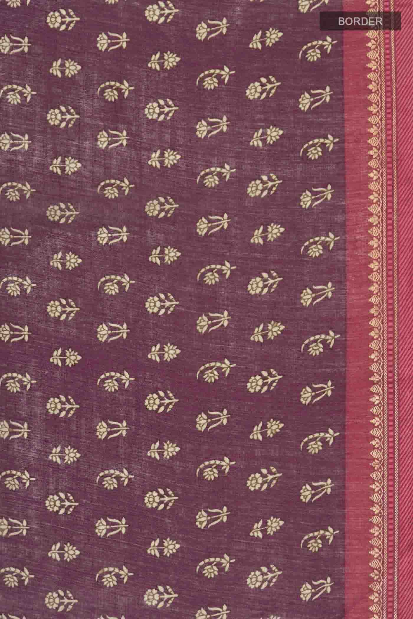Maroon Tussar Silk Saree - Image 3