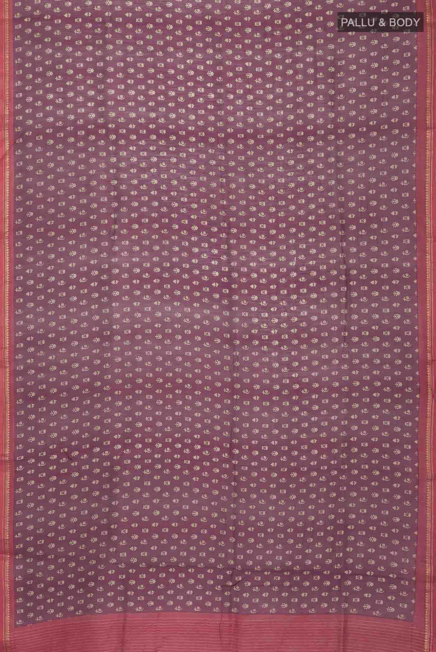 Maroon Tussar Silk Saree - Image 5