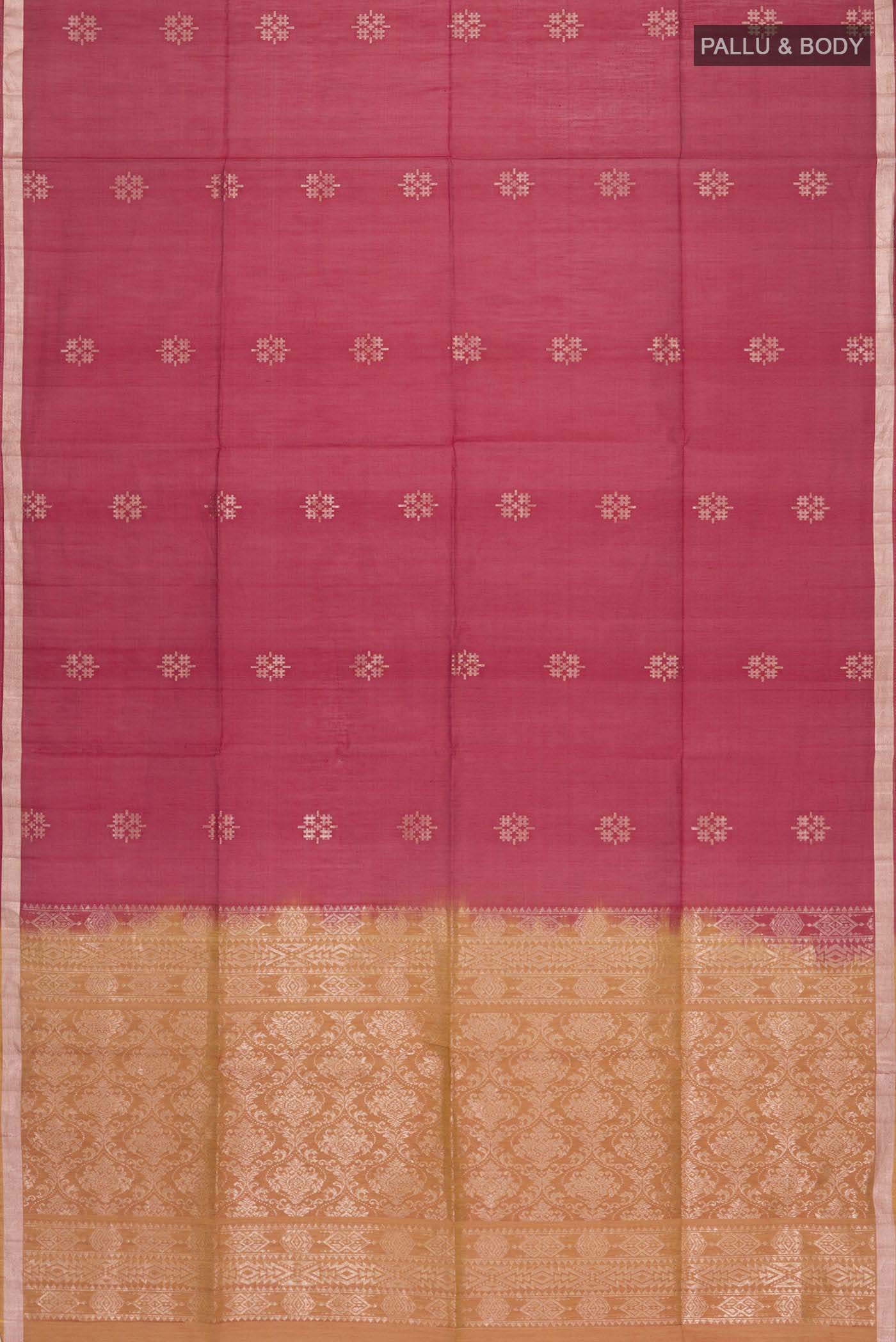 Maroon Silk Cotton Saree - Image 3