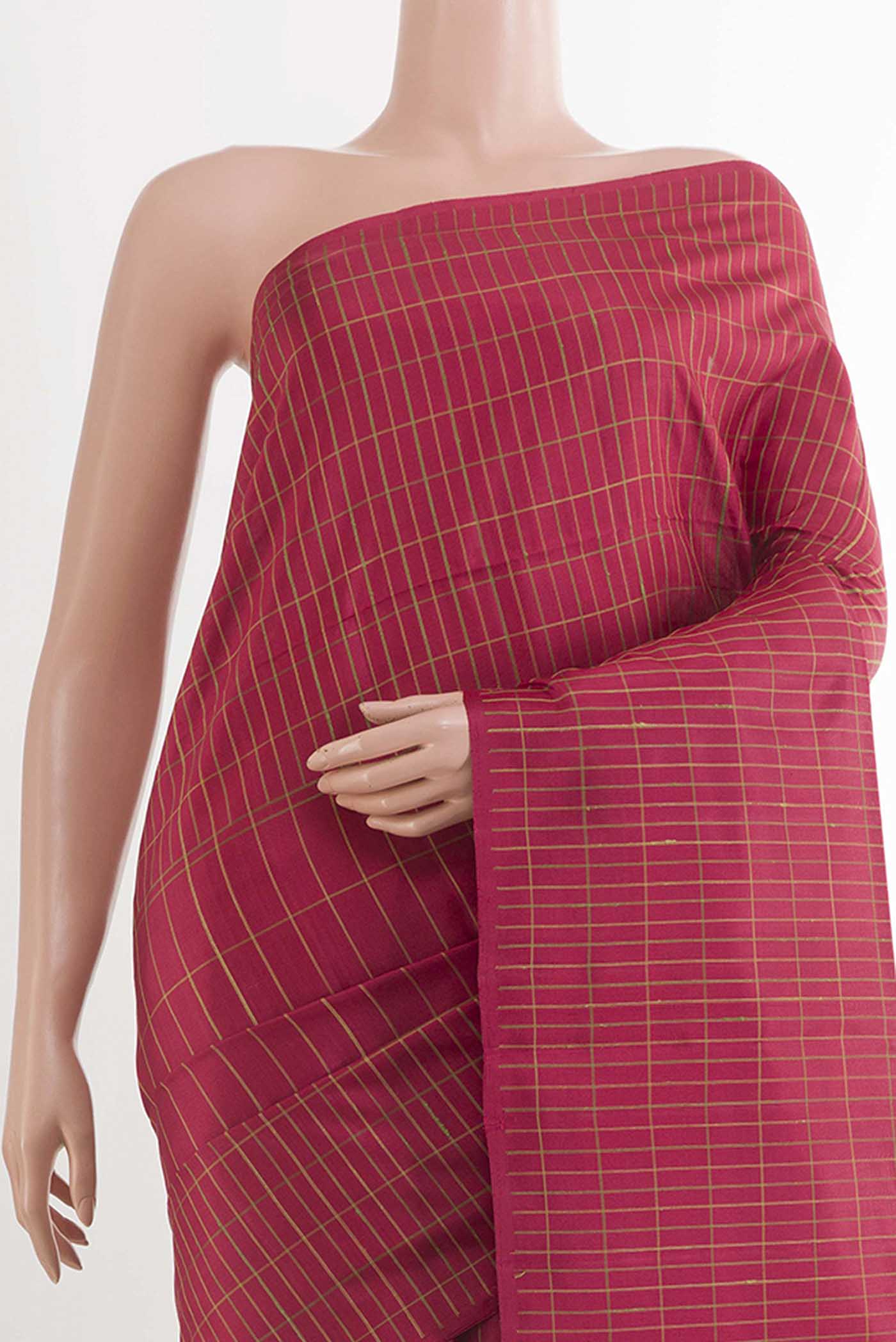 Maroon Soft Silk Saree - Image 2