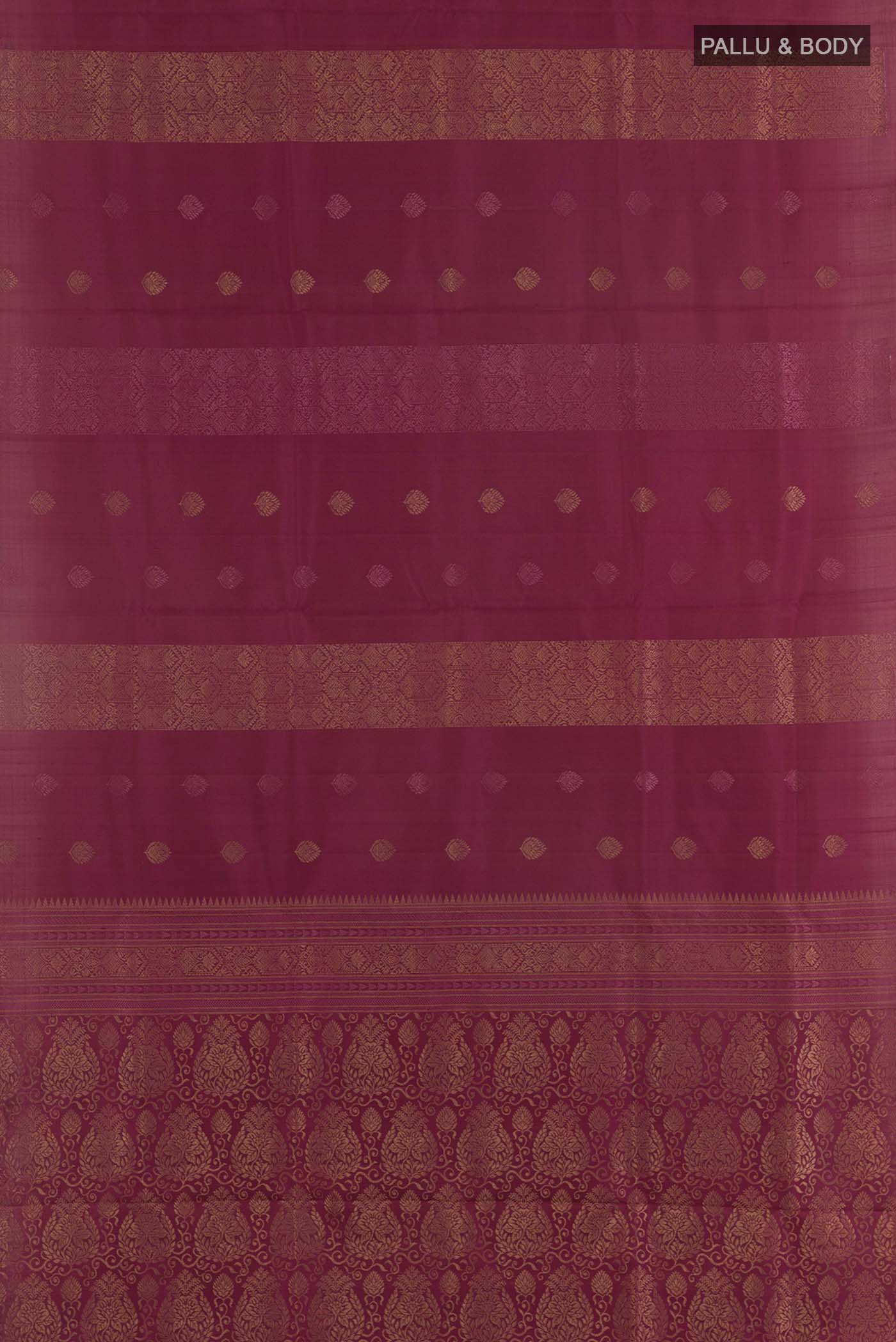 Maroon Soft Silk Saree - Image 5