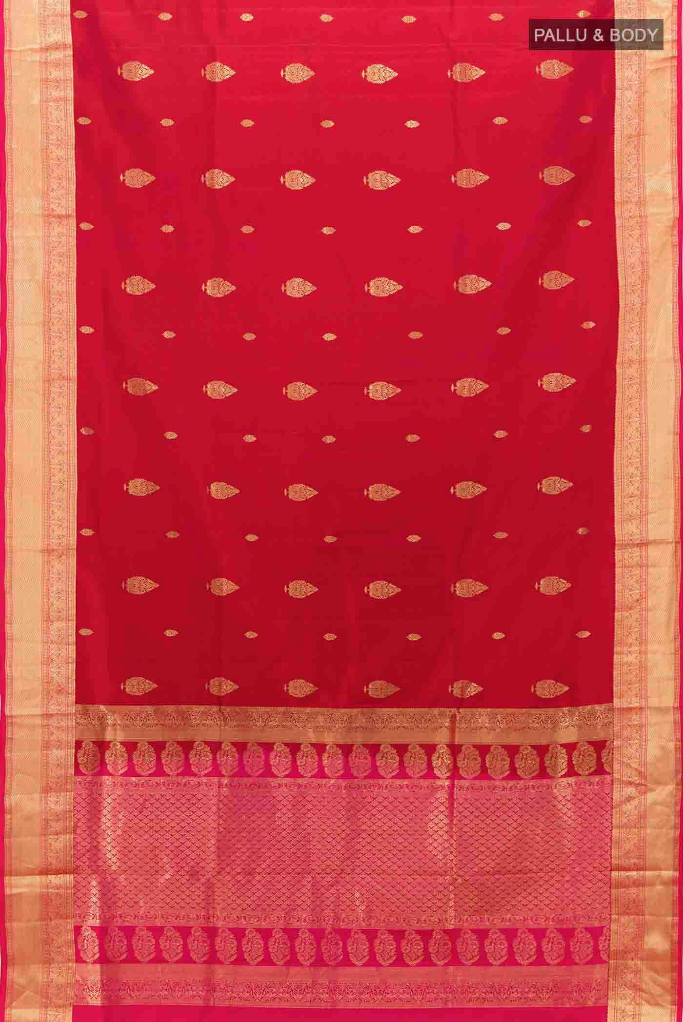Maroon Soft Silk Saree - Image 5