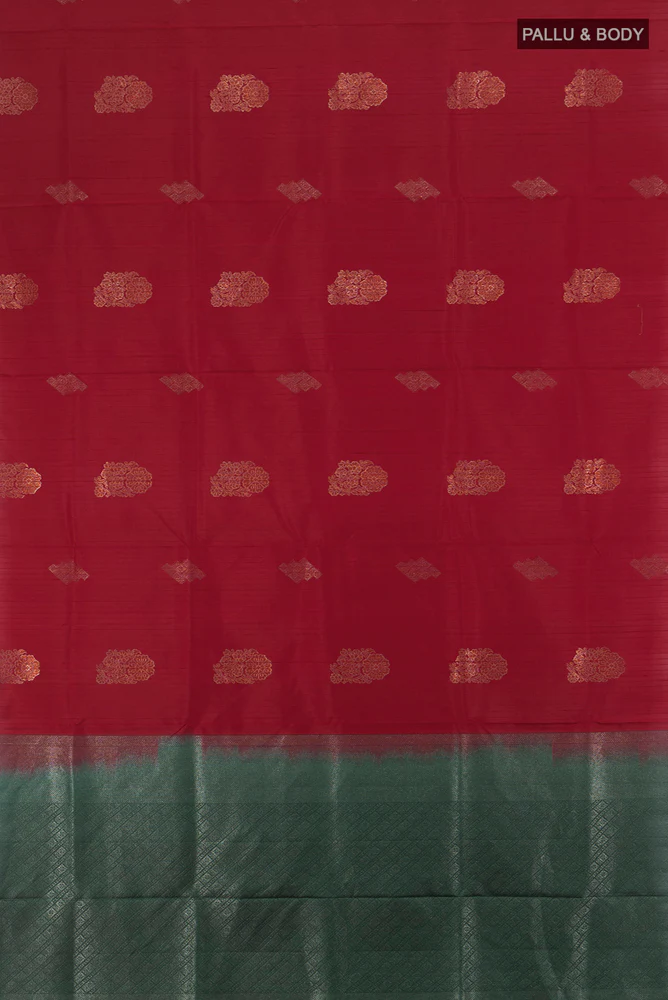 Maroon Soft Silk Saree - Image 5