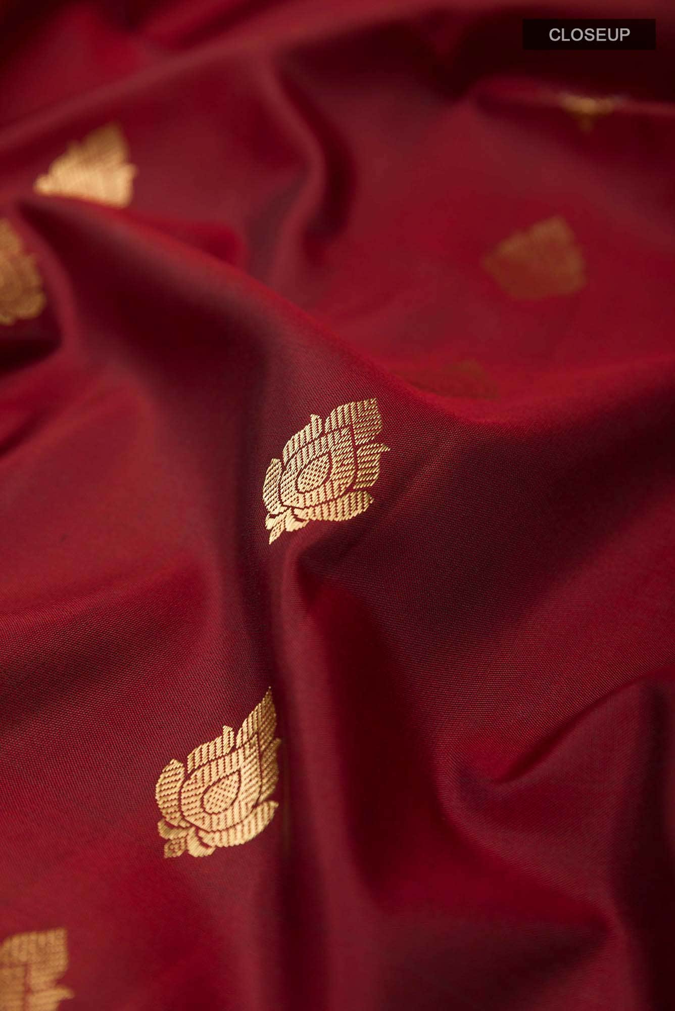 Maroon Soft Silk Saree - Image 3