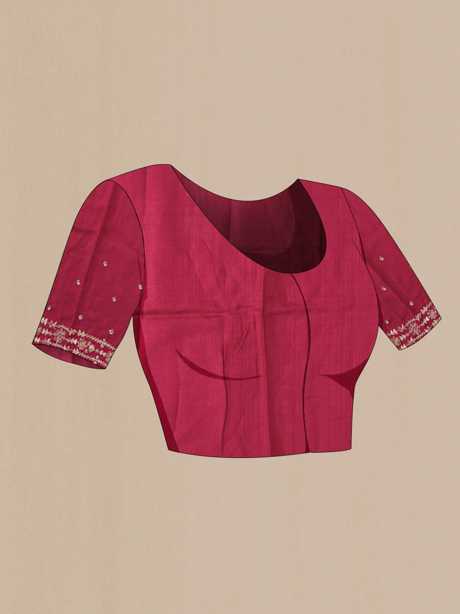 Maroon Tussar Silk Saree - Image 5