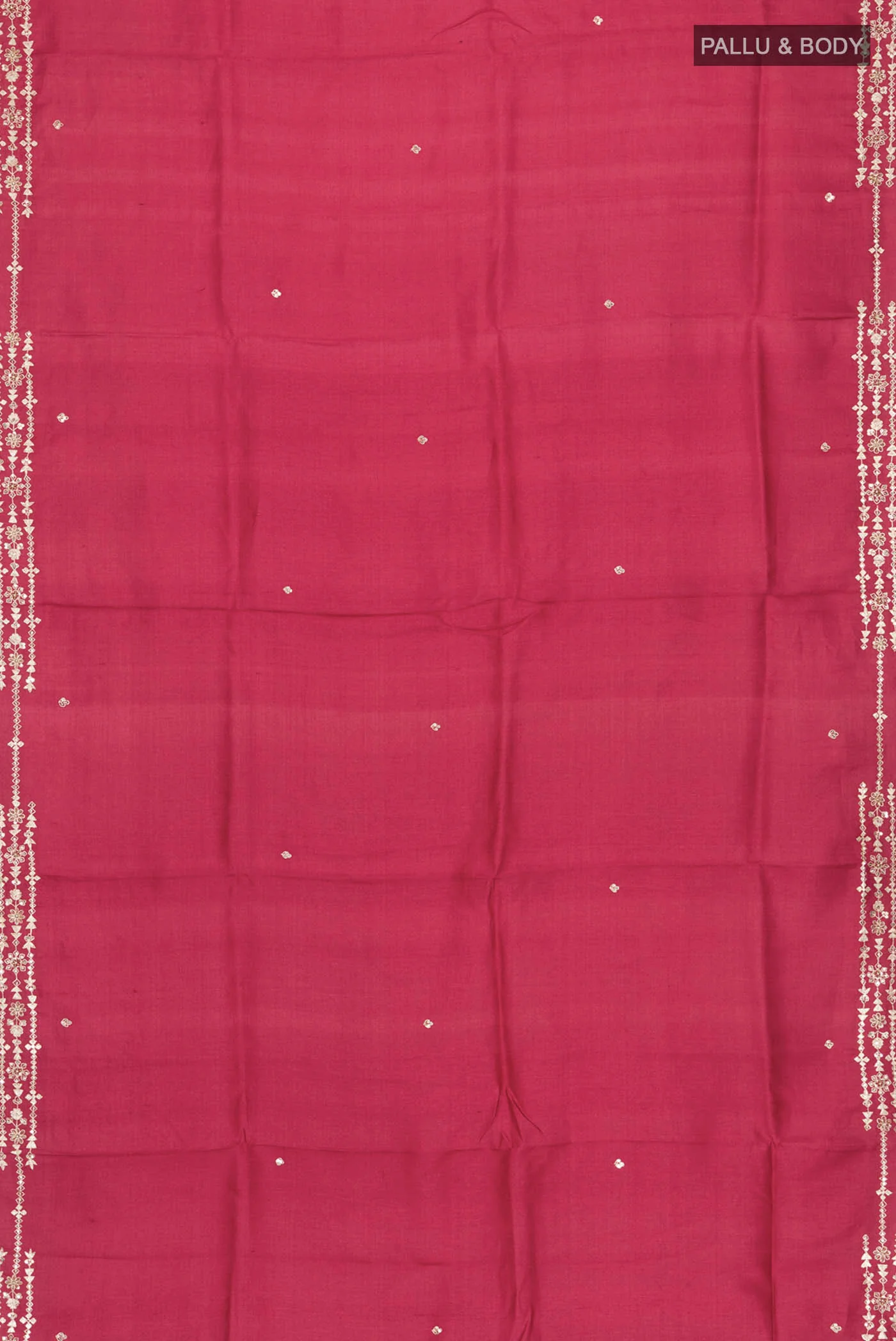 Maroon Tussar Silk Saree - Image 6