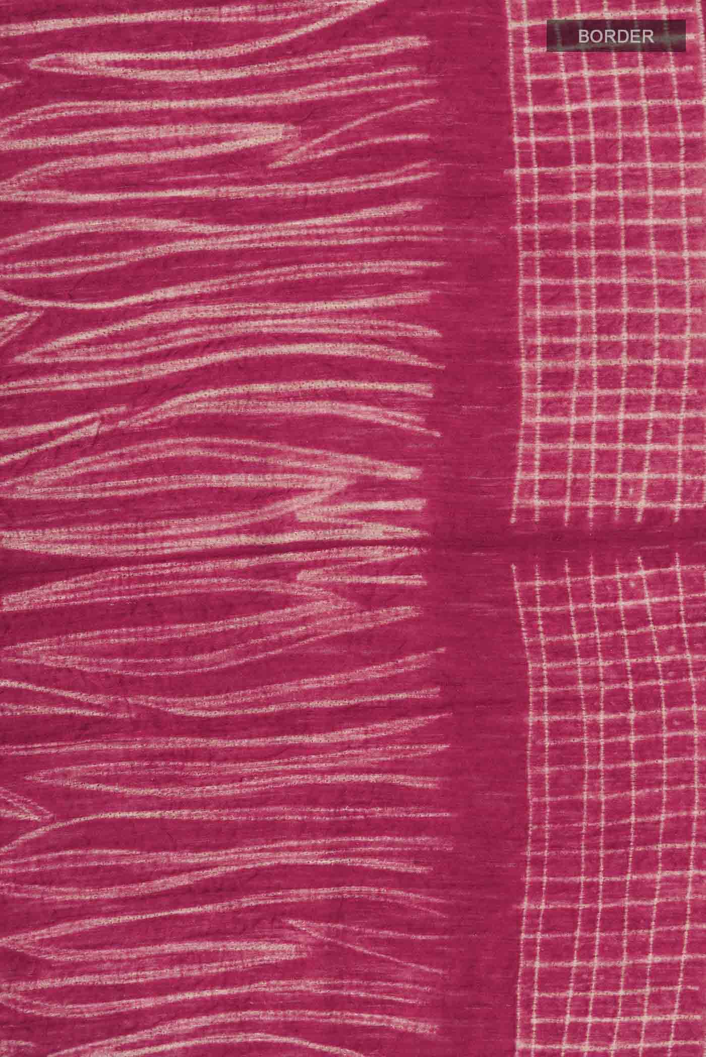 Maroon Tussar Silk Saree - Image 3