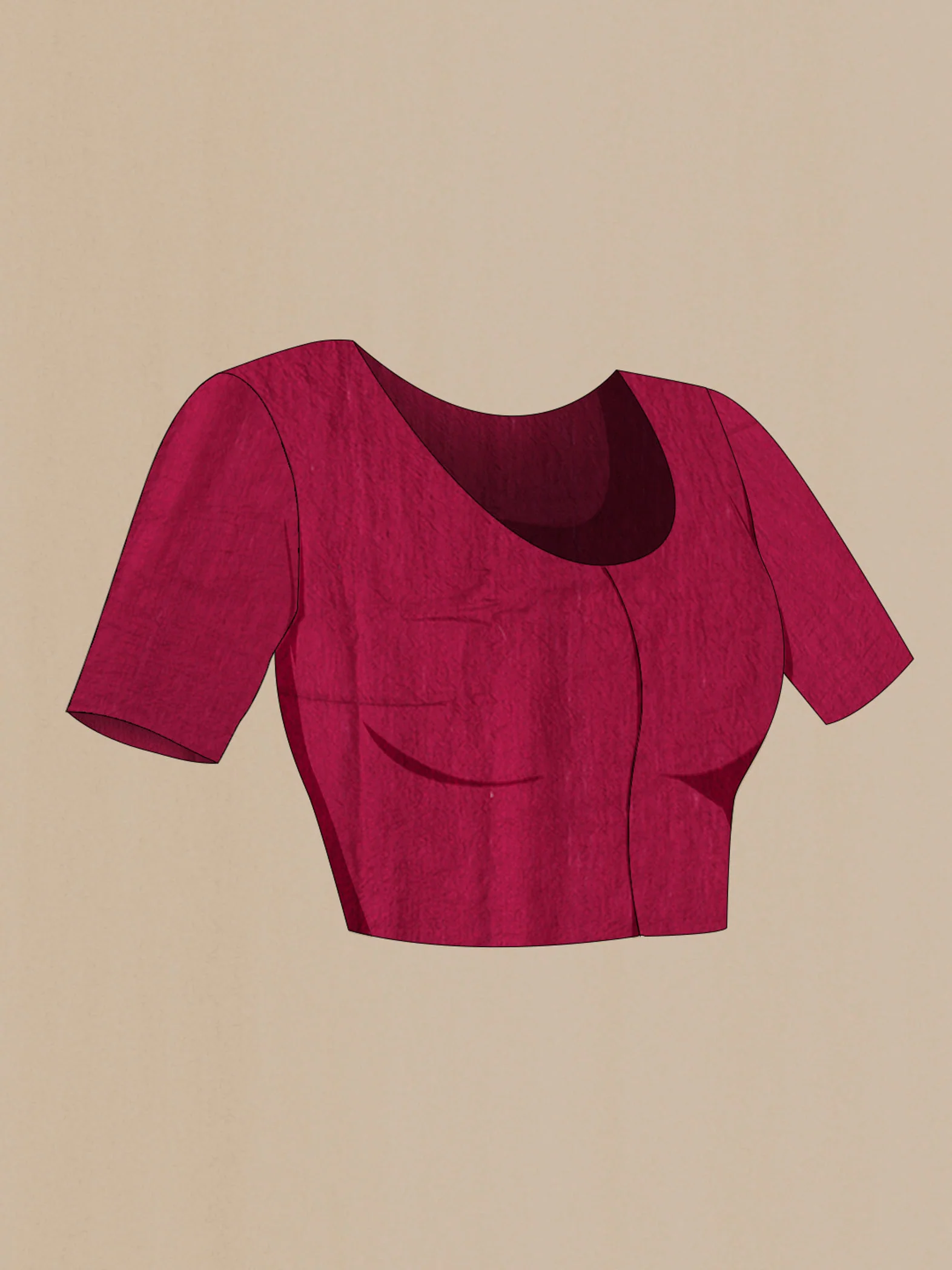 Maroon Tussar Silk Saree - Image 4