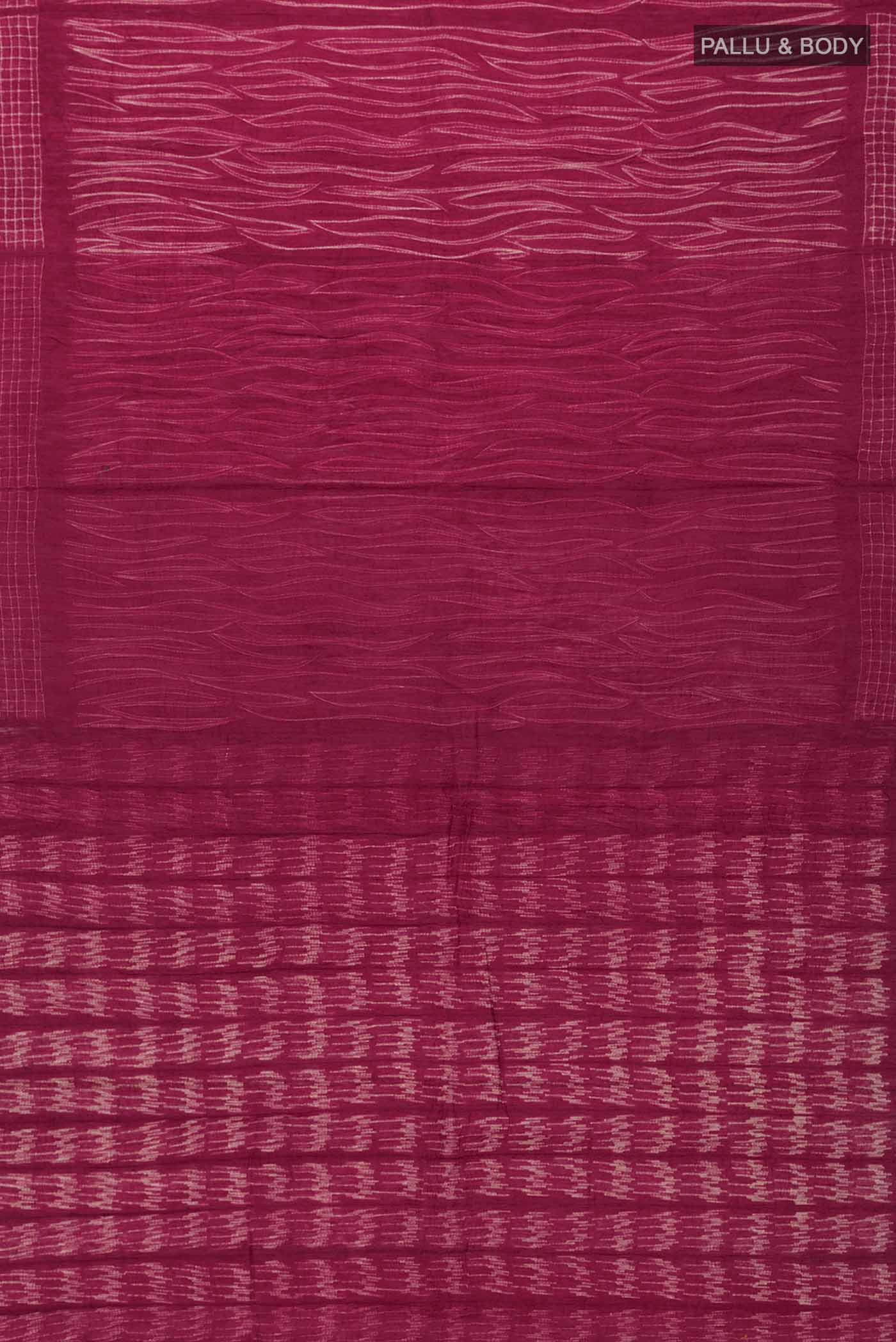 Maroon Tussar Silk Saree - Image 5