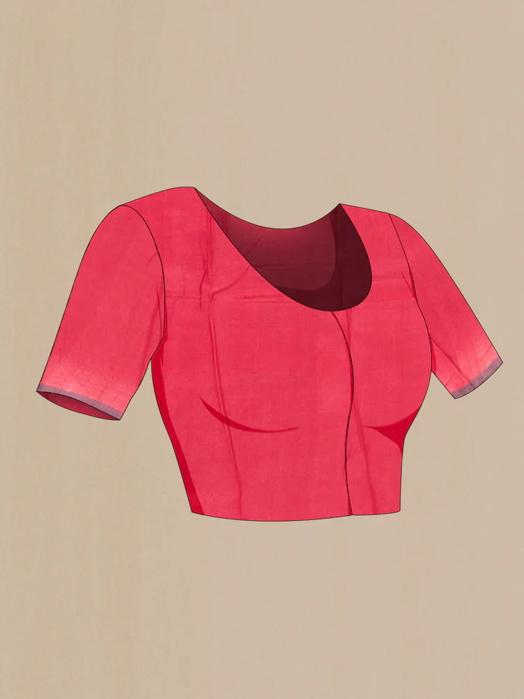Red Tussar Silk Saree - Image 4