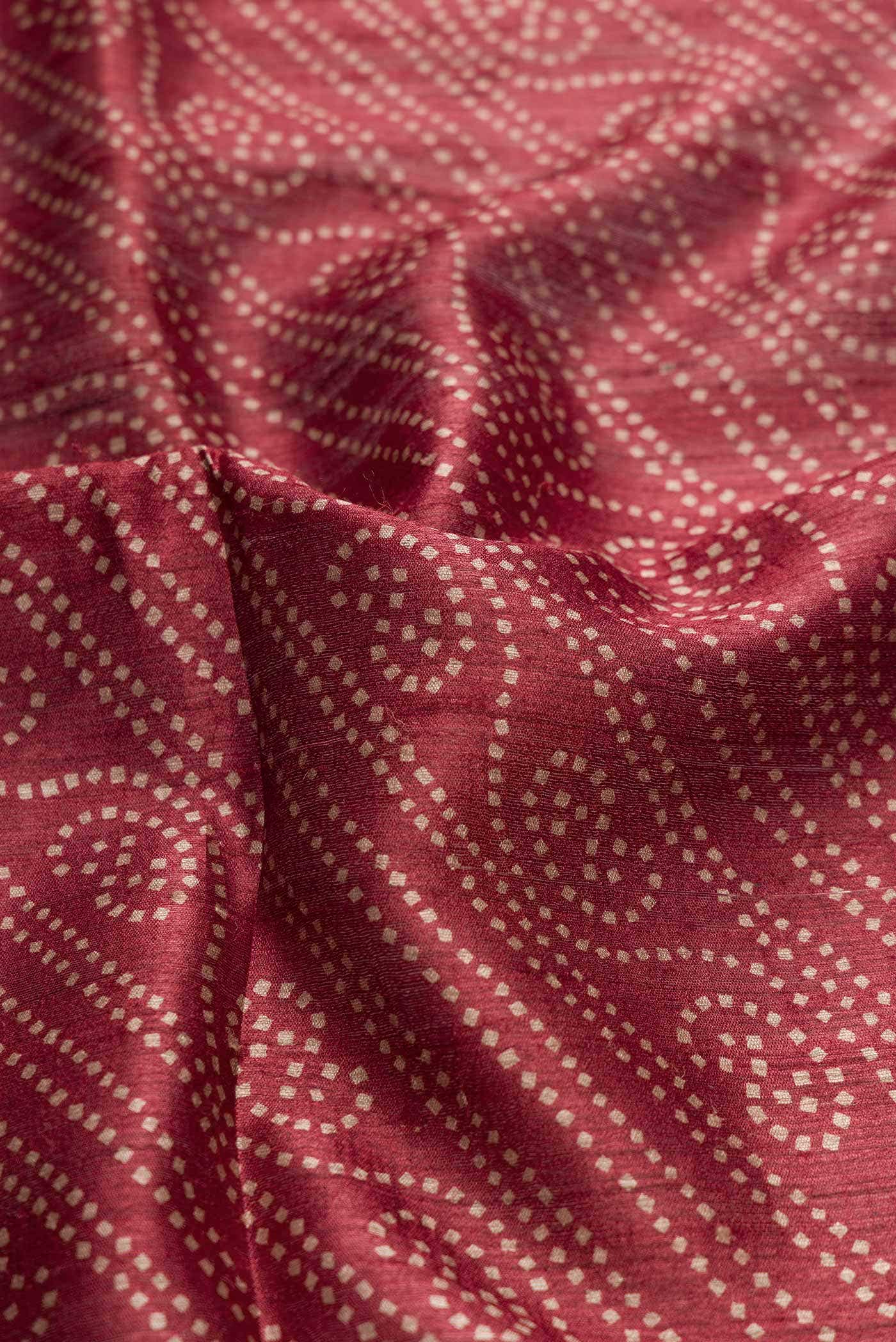 Maroon Tussar Silk Saree - Image 2