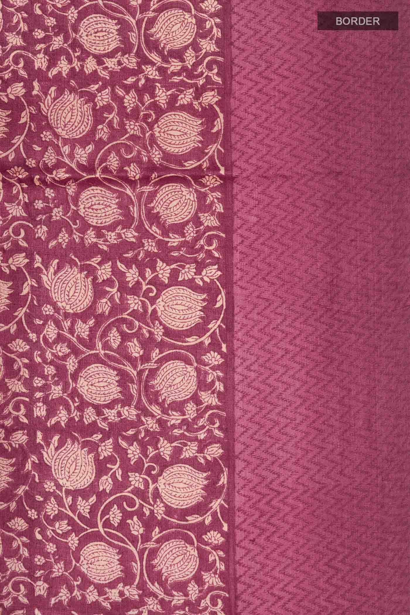 Maroon Tussar Silk Saree - Image 4