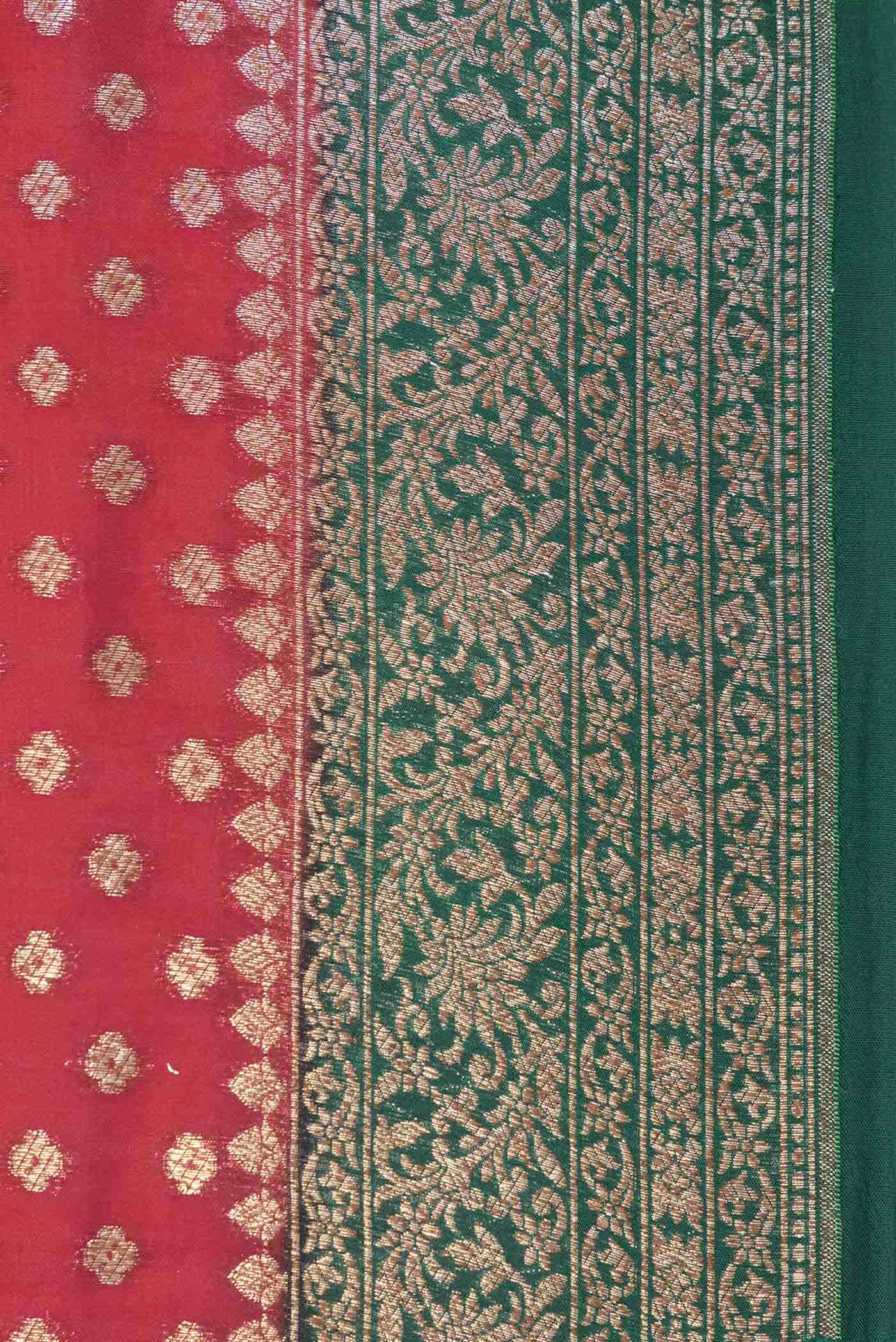 Maroon Tussar Silk Saree - Image 3