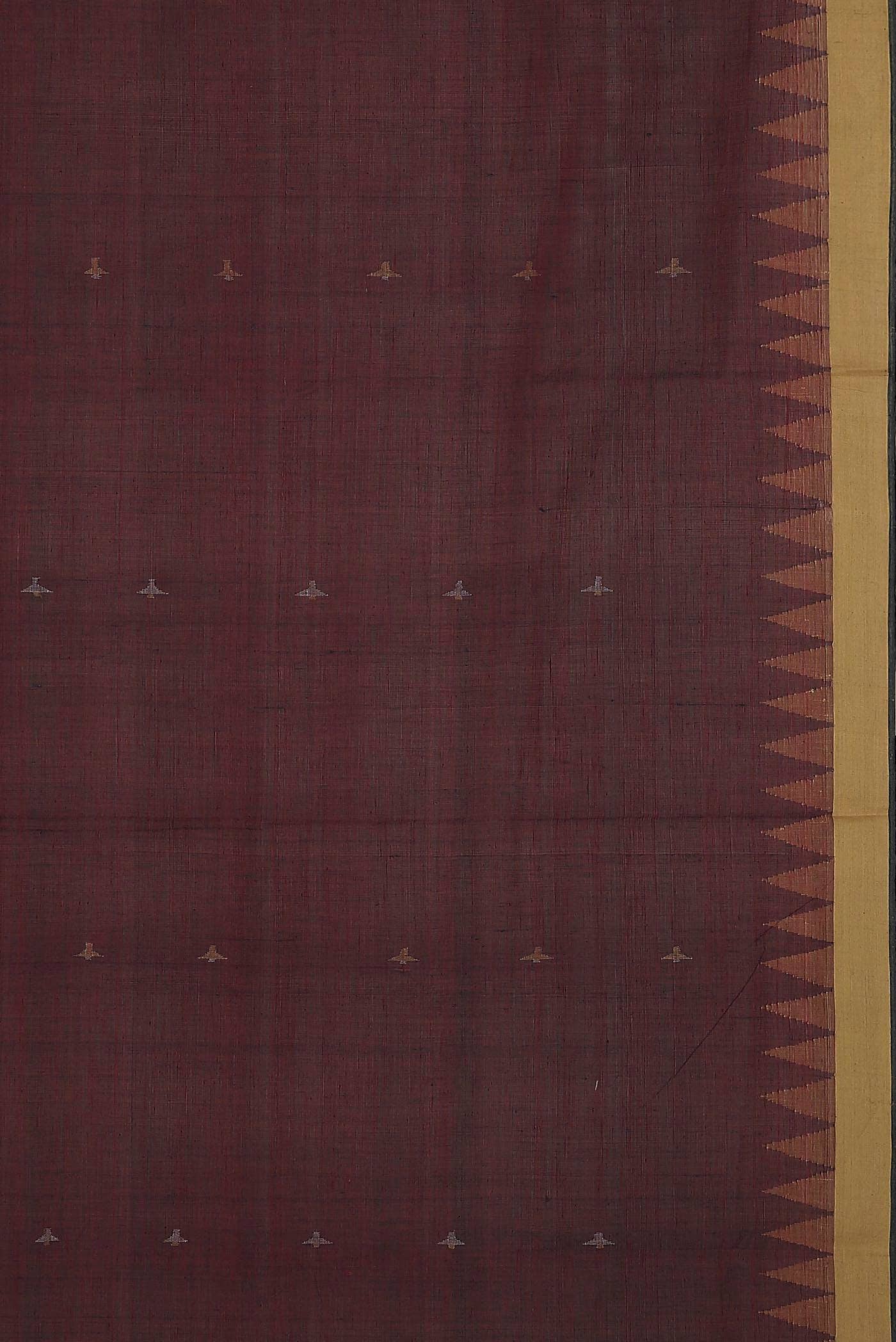 Maroon Uppada Cotton Saree - Image 4