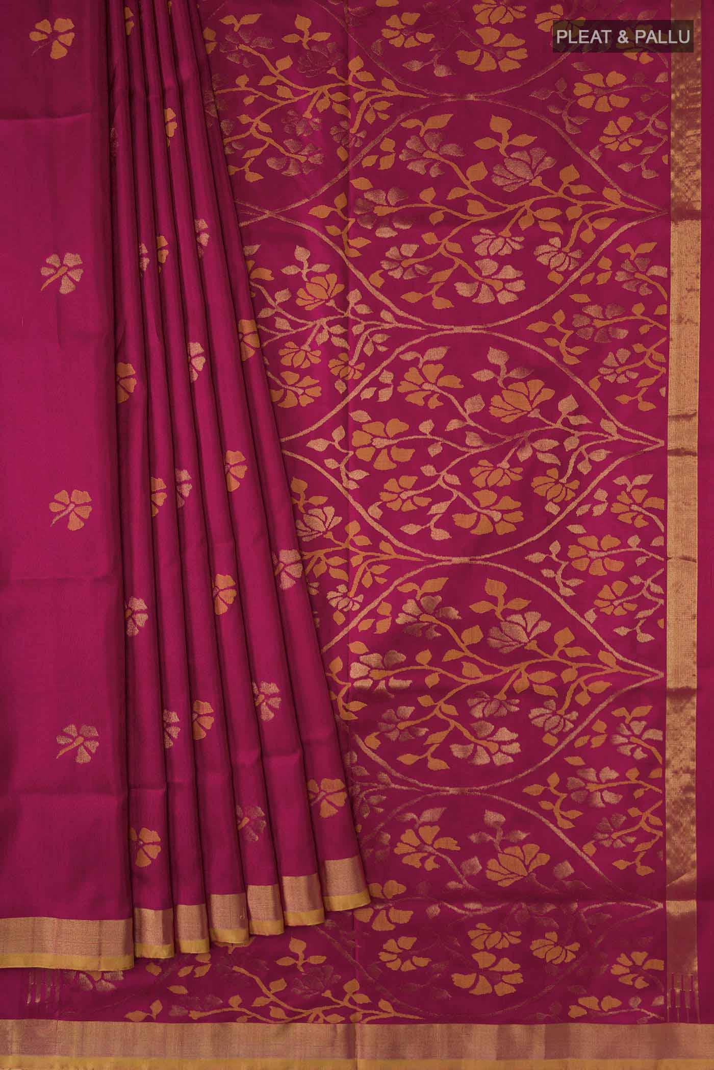 Maroon Uppada Silk Saree - Image 4